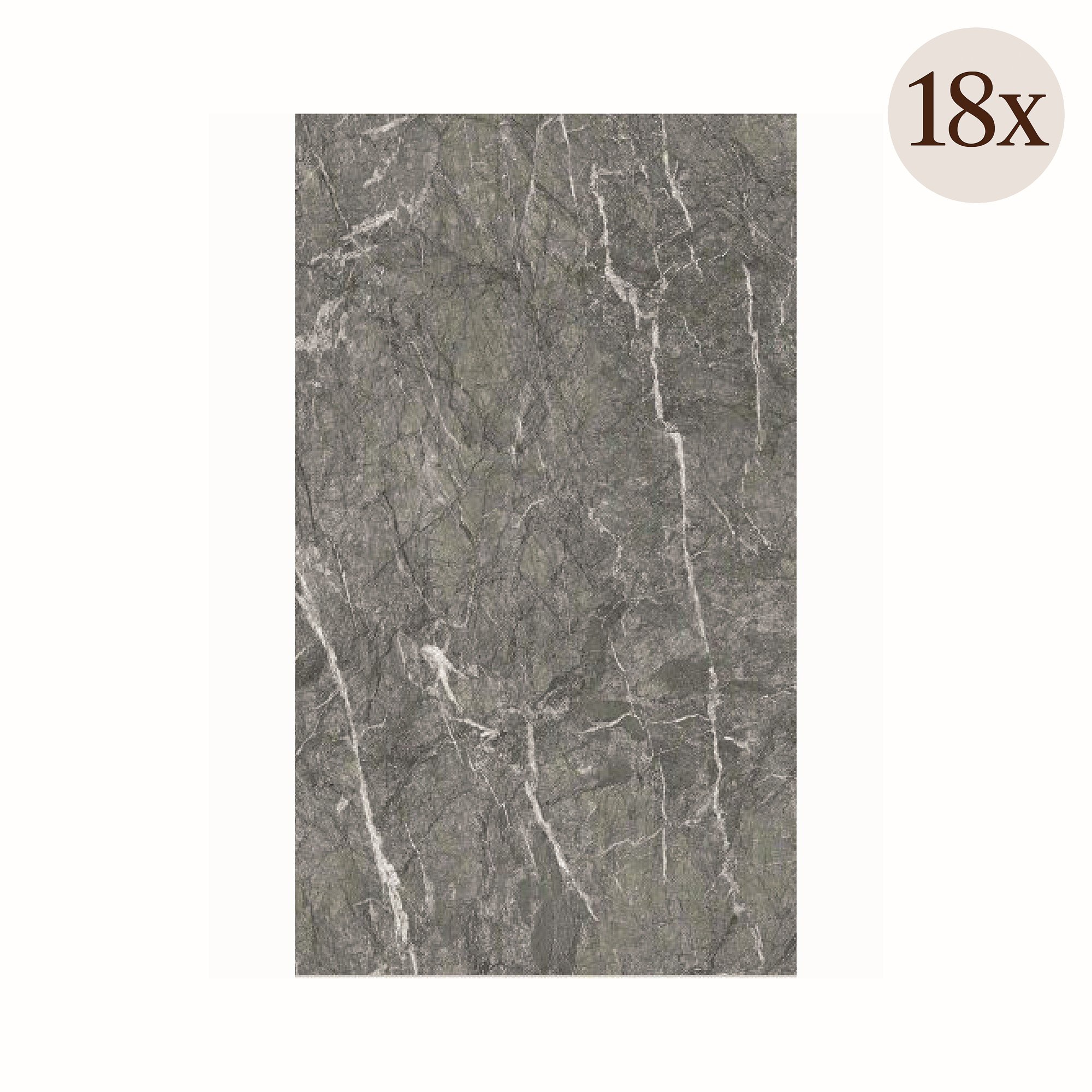 Pannello Decorativo Grigio Marmo set da 18, Facile da Tagliare, Facile da Installare Texture Realistica 60x0.3 cm, Isolante Acustico Scarsa Isolazione