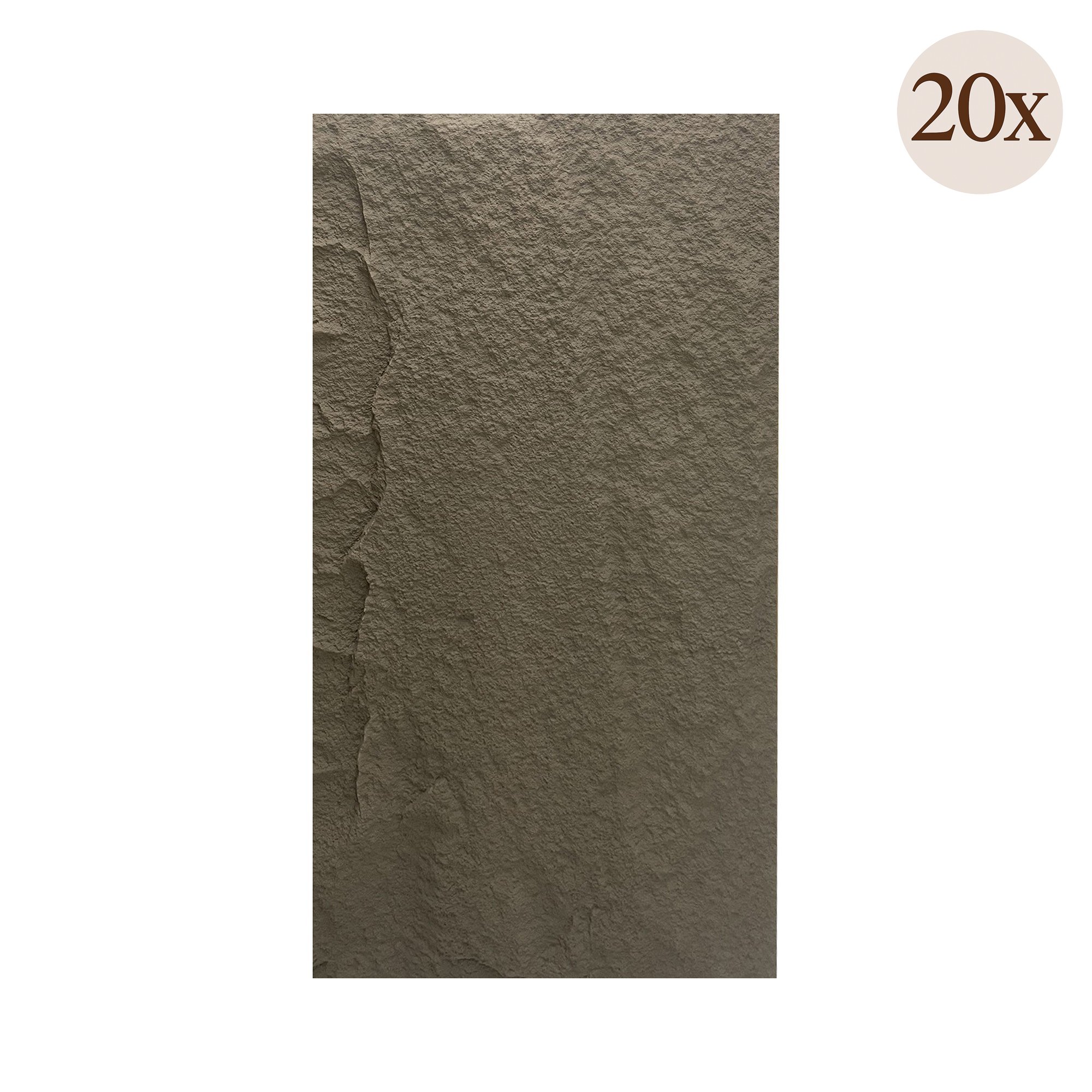 Pannello Decorativo Grigio Marrone set da 20, Facile da Tagliare, Facile da Installare Texture Realistica 60x3 cm, Isolante Acustico Buona Isolazione