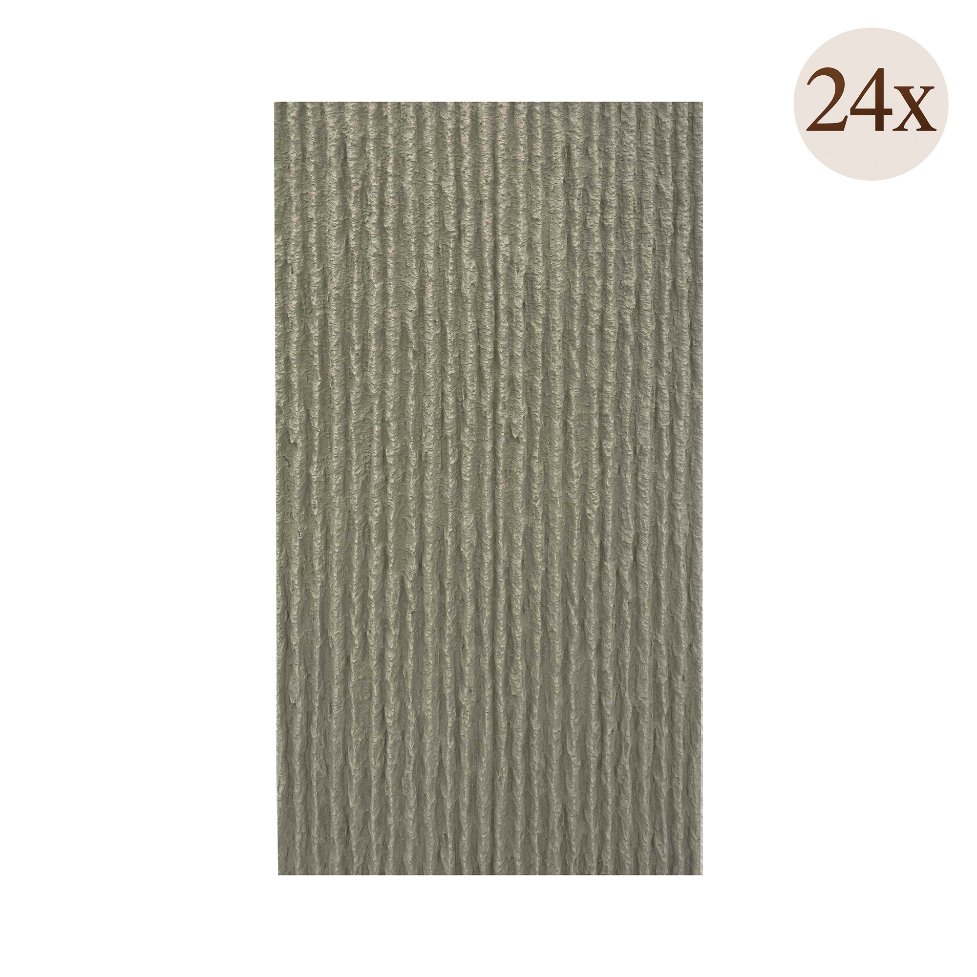 Pannello Decorativo Grigio Roccia set da 24, Facile da Tagliare, Facile da Installare Texture Realistica 60x2.5 cm, Isolante Acustico Buona Isolazione