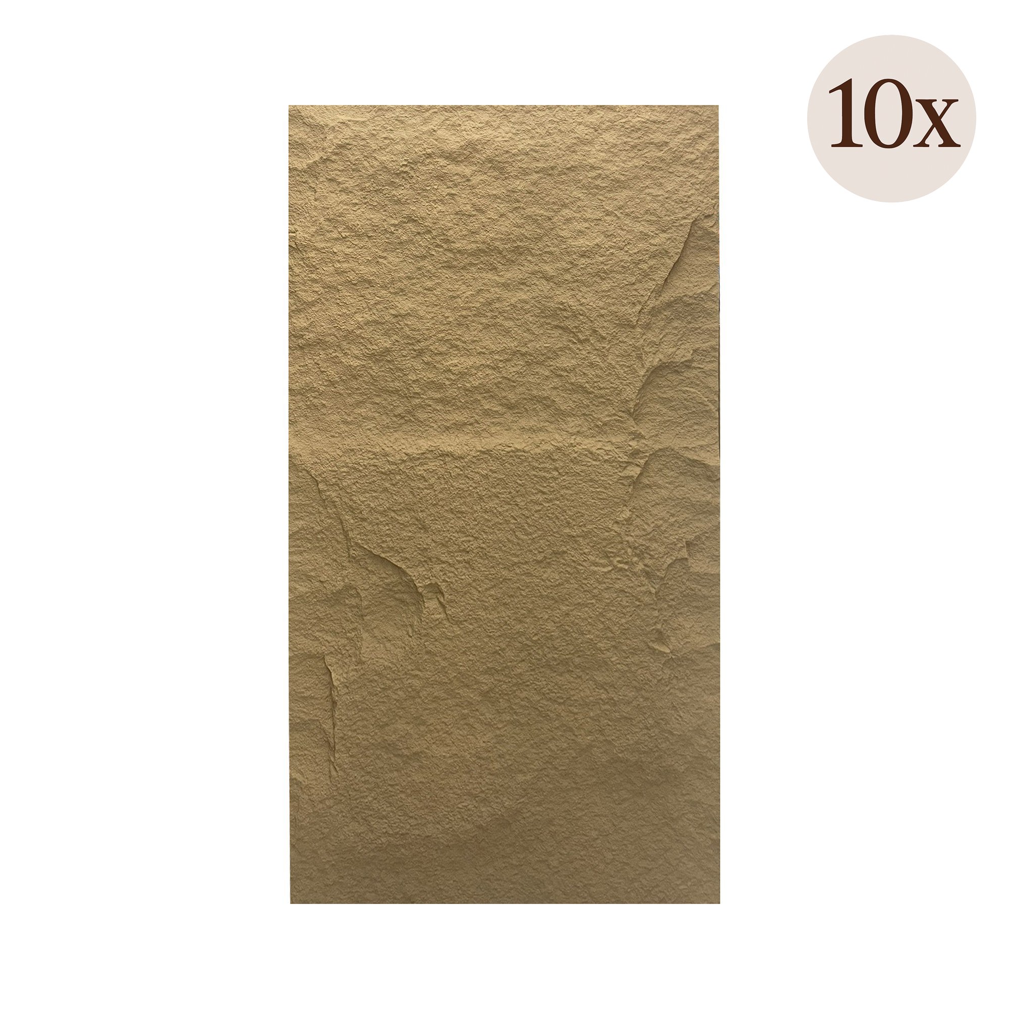 Pannello Decorativo Marrone Tufo set da 10, Facile da Tagliare, Facile da Installare Texture Realistica 60x3 cm, Isolante Acustico Buona Isolazione