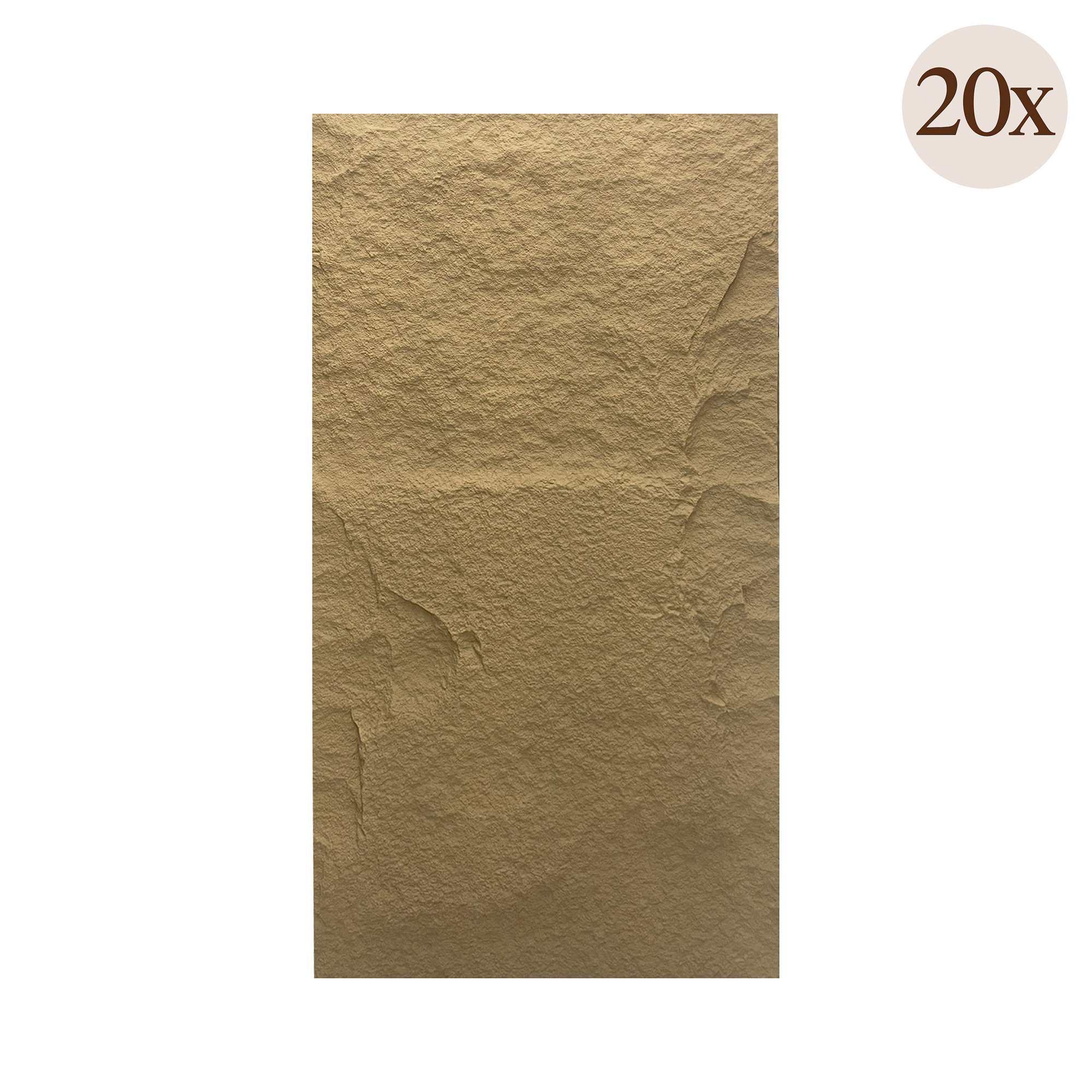 Pannello Decorativo Marrone Tufo set da 20, Facile da Tagliare, Facile da Installare Texture Realistica 60x3 cm, Isolante Acustico Buona Isolazione