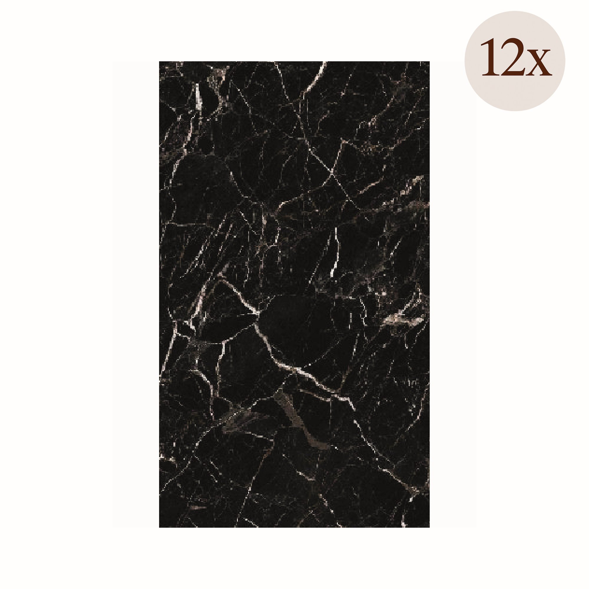 Pannello Decorativo Nero Marmo set da 12, Facile da Tagliare, Facile da Installare Texture Realistica 60x0.3 cm, Isolante Acustico Scarsa Isolazione
