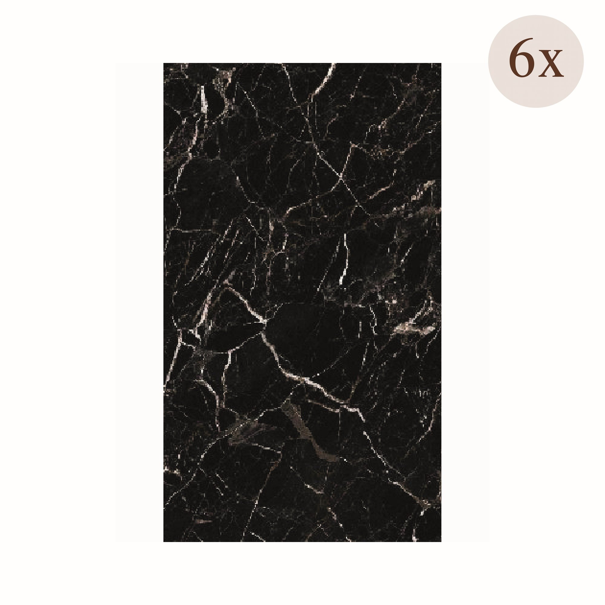 Pannello Decorativo Nero Marmo set da 6, Facile da Tagliare, Facile da Installare Texture Realistica 60x0.3 cm, Isolante Acustico Scarsa Isolazione