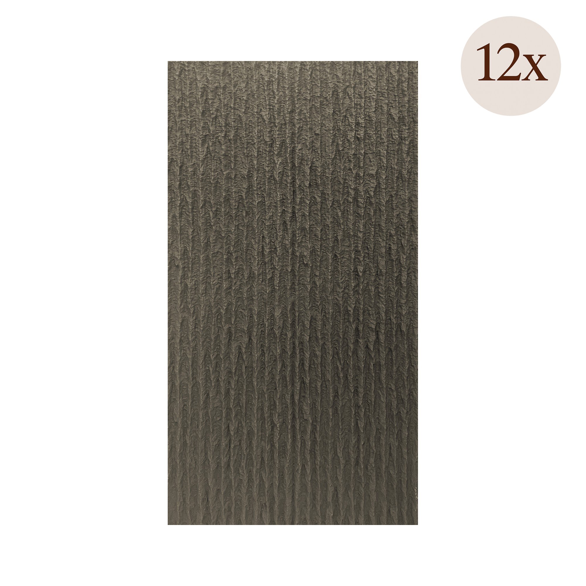 Pannello Decorativo Nero Ossidiana set da 12, Facile da Tagliare, Facile da Installare Texture Realistica 60x2.5 cm, - Torriana