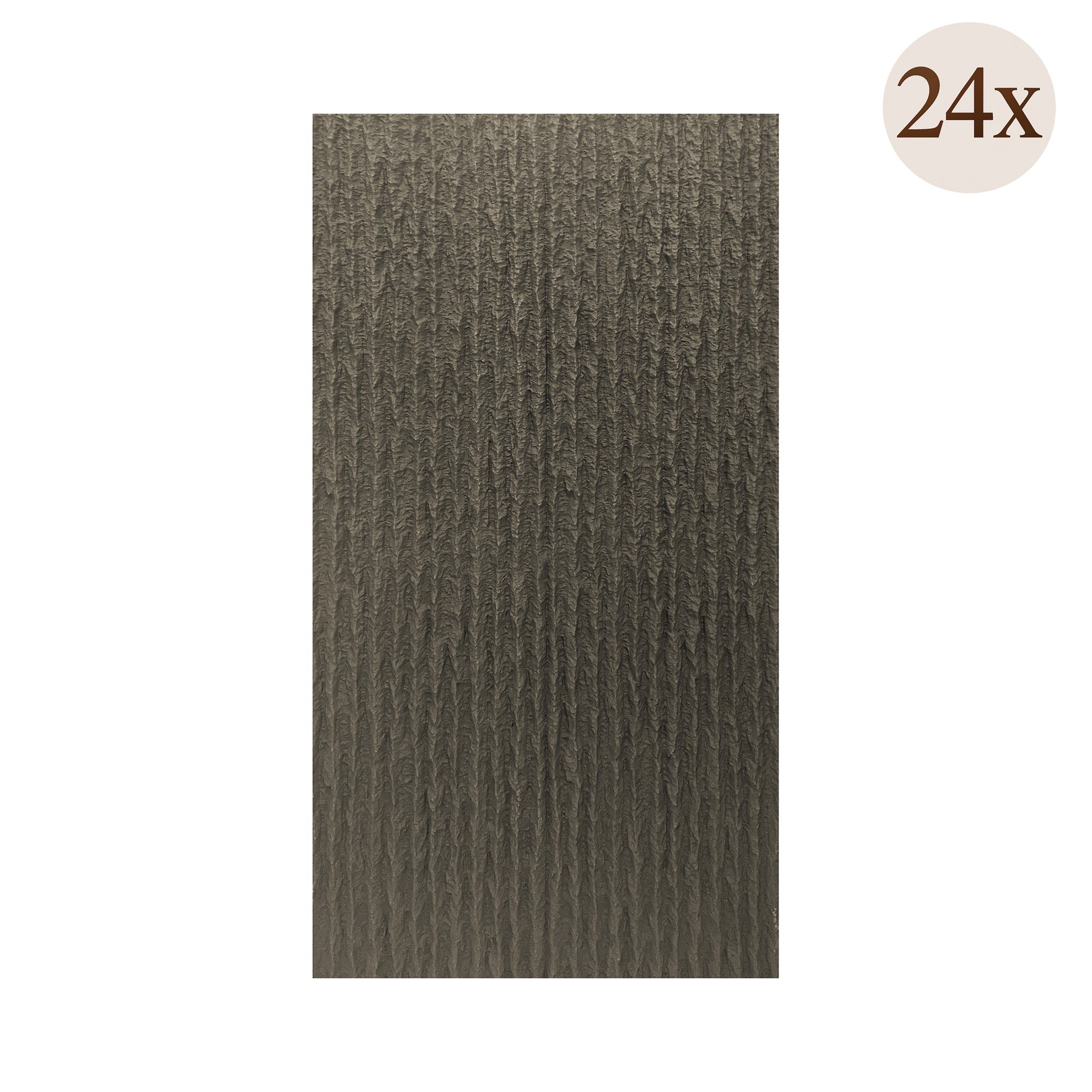 Pannello Decorativo Nero Ossidiana set da 24, Facile da Tagliare, Facile da Installare Texture Realistica 60x2.5 cm, - Nulvi