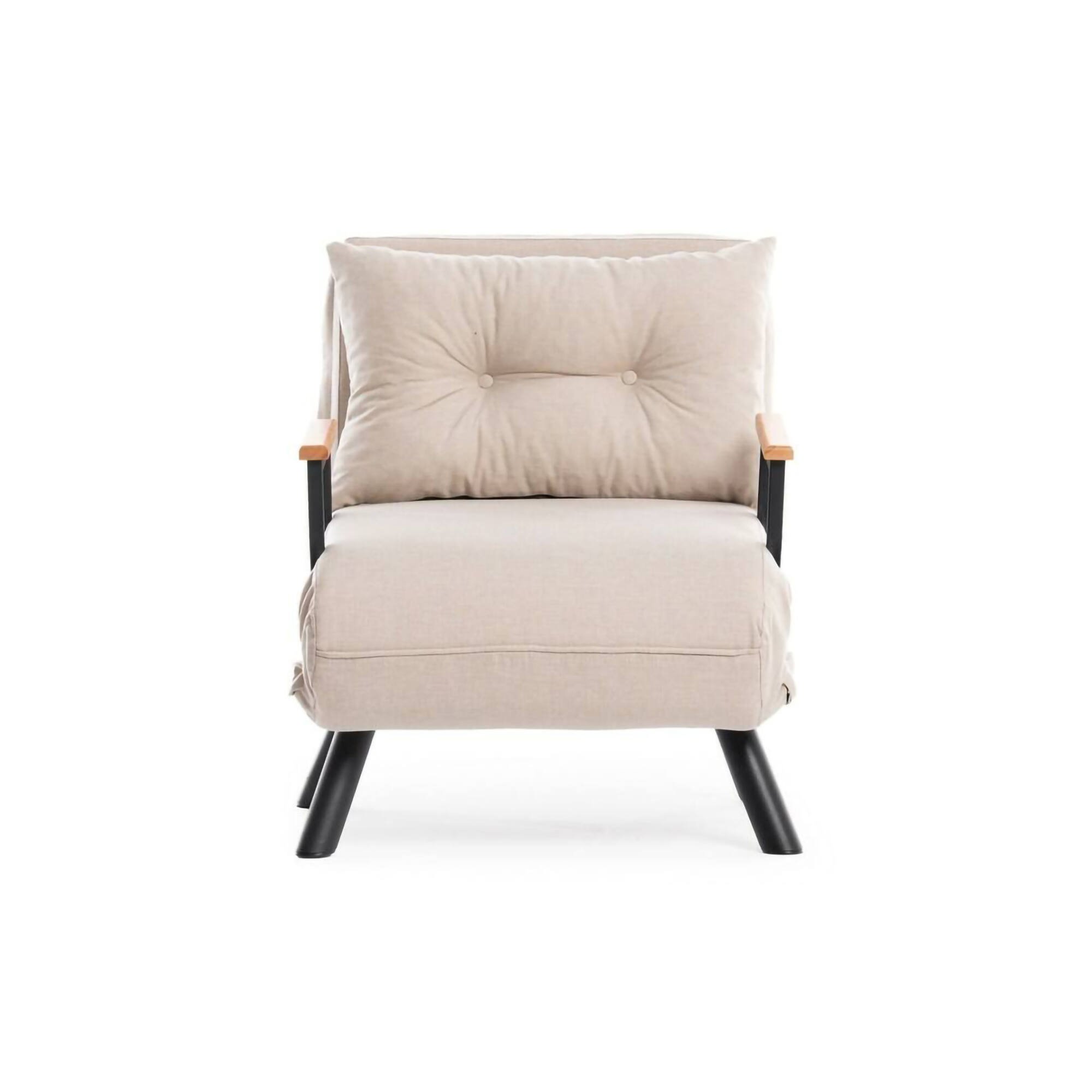 Poltrona Beige Reclinabile Braccioli 60x78x78h cm, Peso Supportato 100 kg - Keoni