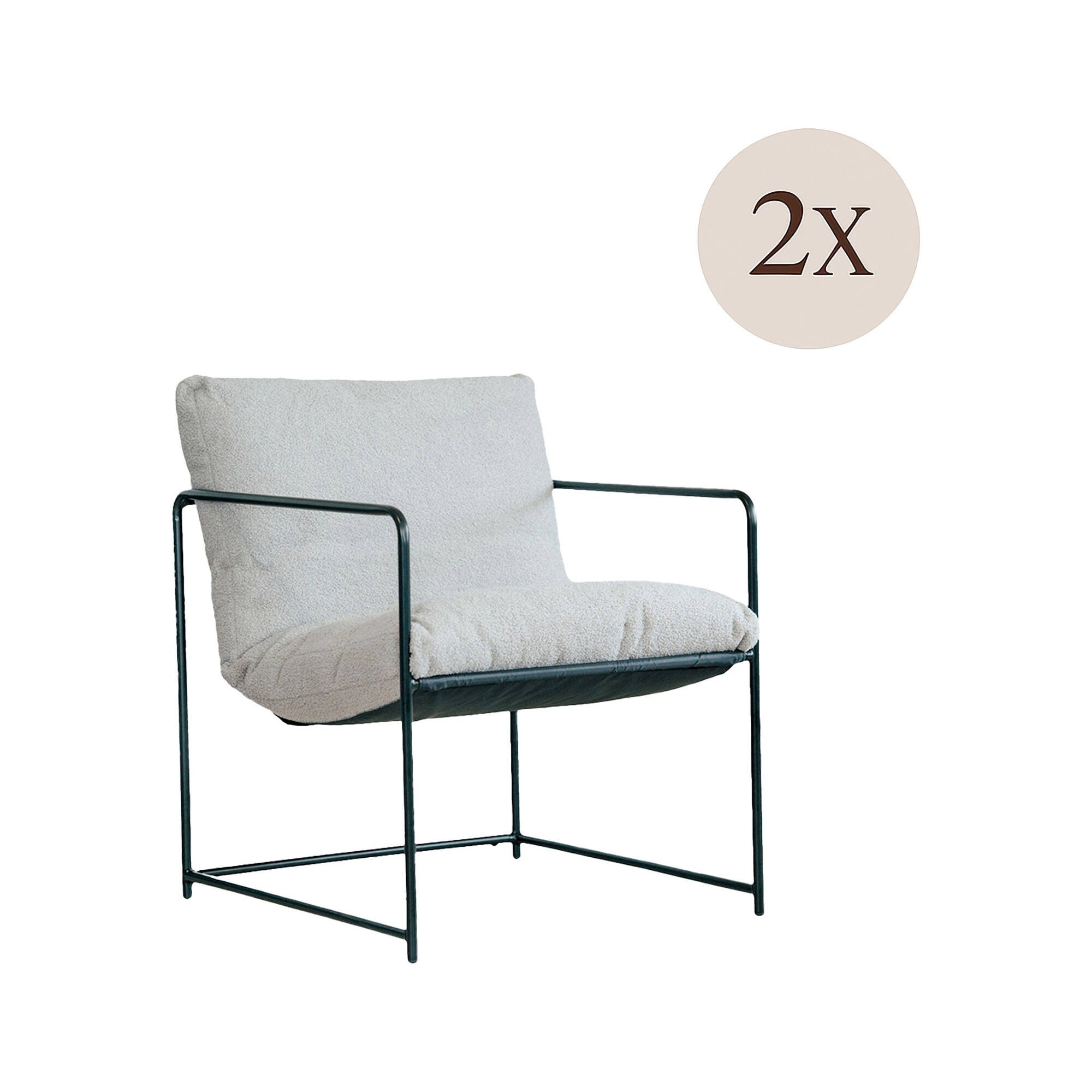 Poltrona Grigio set da 2 Braccioli 61x67x75h cm, Peso Supportato 120 kg - Appare