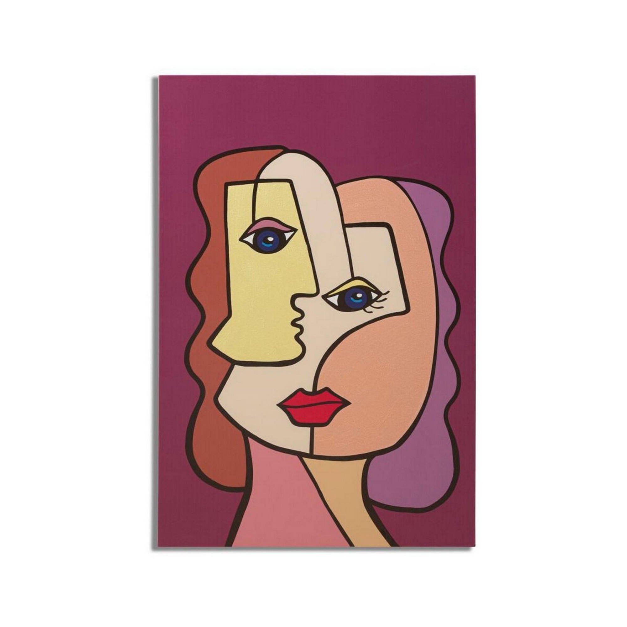 Quadro Tirana, Dipinto da parete, Pannello ornamentale, Accessorio decorativo, 60x3 h90 cm, Multicolore