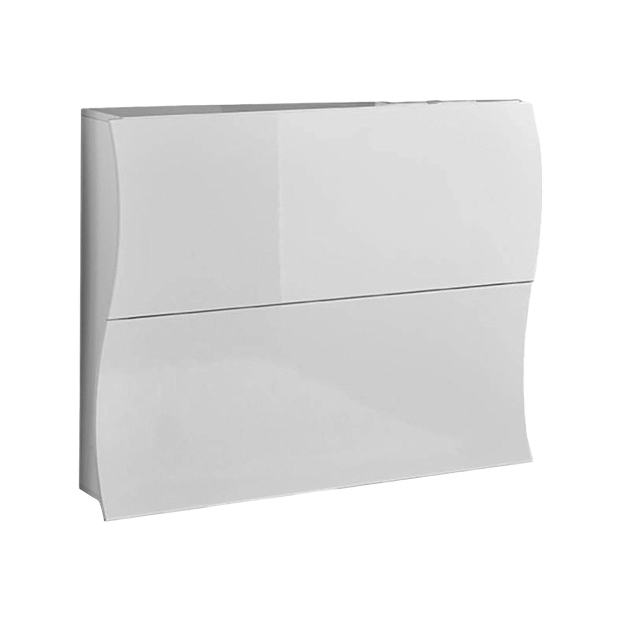 Scarpiera Andrea, Mobile multiuso a 2 ante a ribalta-, Portascarpe da ingresso, 100% Made in Italy, cm 101x27h82, Bianco lucido
