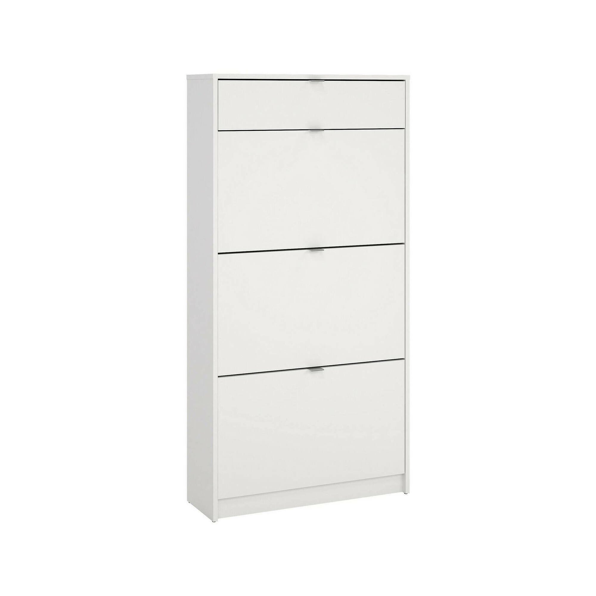 Scarpiera Apolline, Mobile portascarpe, Armadio da ingresso multiuso, Mobiletto per calzature, 24x70 h140 cm, Bianco