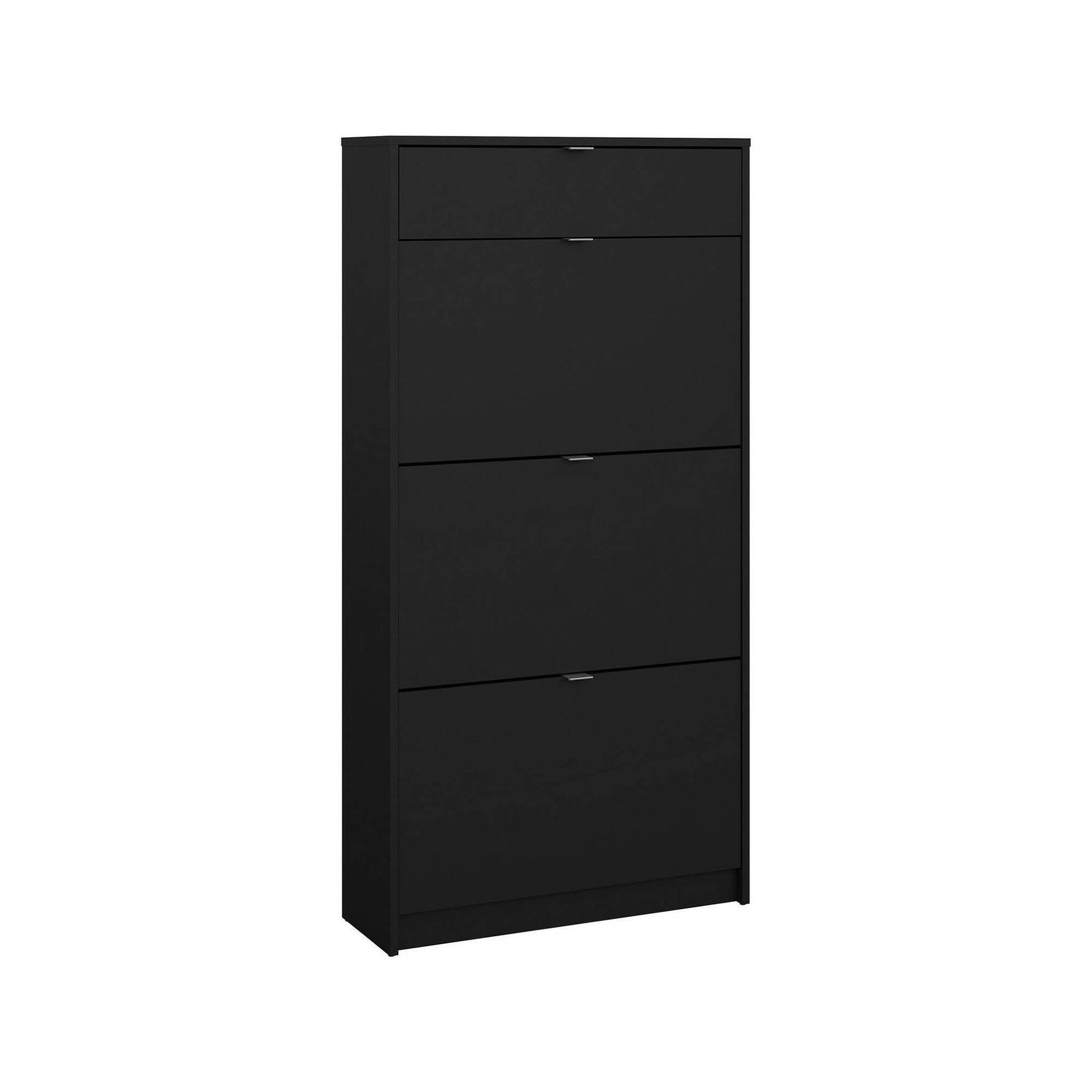 Scarpiera Apolline, Mobile portascarpe, Armadio da ingresso multiuso, Mobiletto per calzature, 24x70 h140 cm, Nero