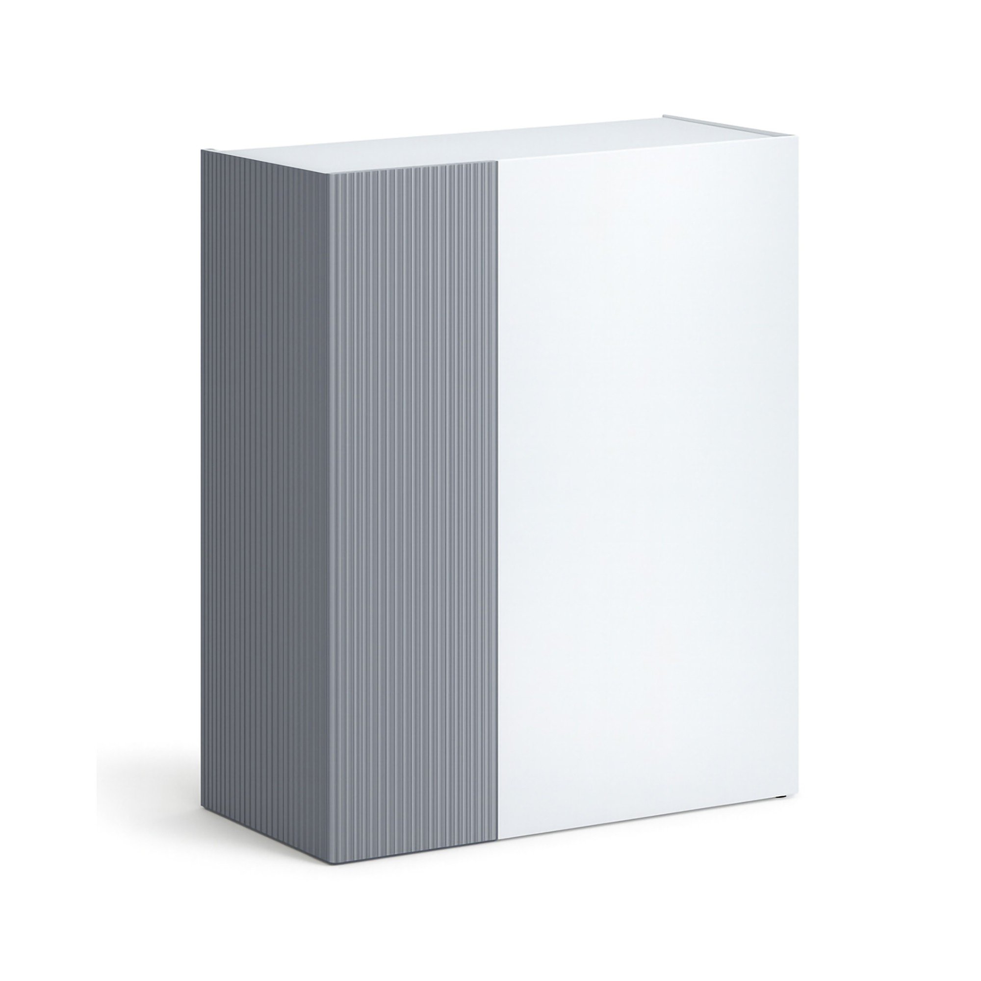 Scarpiera Bianco Lucido Grigio 5 Ripiani 20 Paia 87x34x115h cm, 6 Vani - Caresan