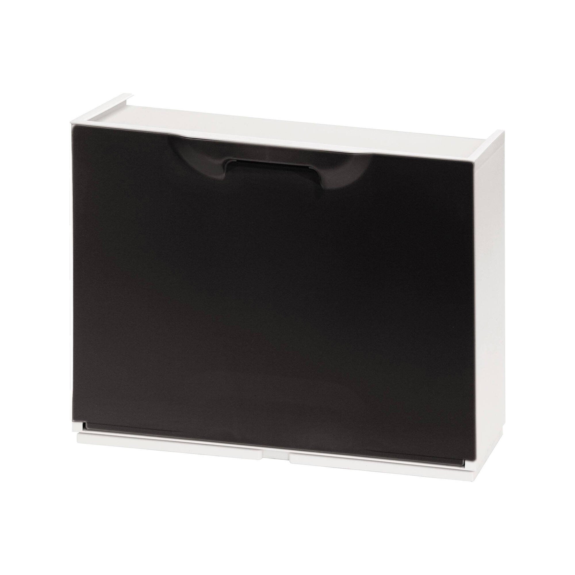 Scarpiera Bredene, Porta scarpe salvaspazio, Scarpiera da ingresso, Armadio scarpiera a 1 anta, 100% Made in Italy, 51x17h40 cm, Nero