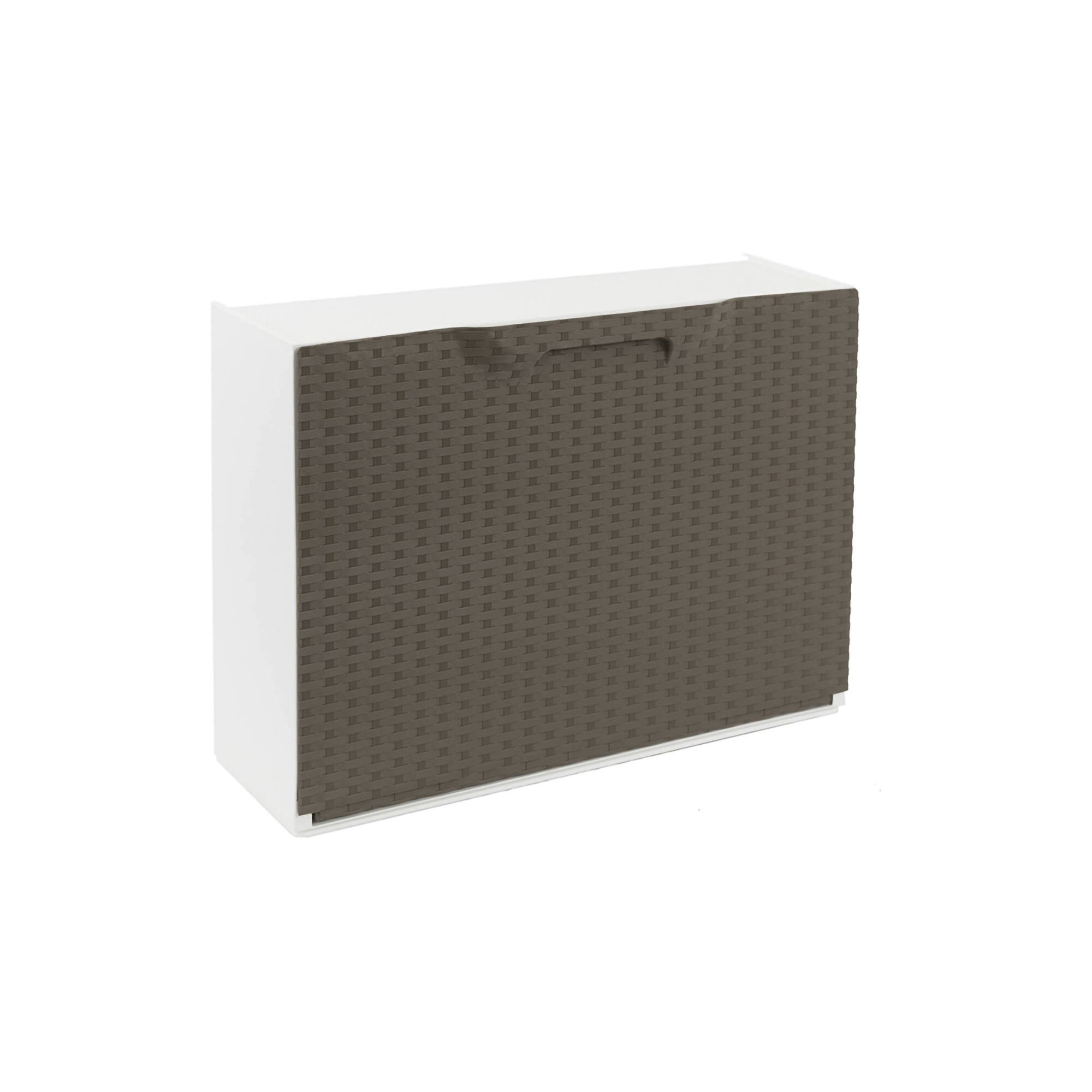 Scarpiera Gouvry, Porta scarpe salvaspazio , Scarpiera da ingresso , Armadio scarpiera a 1 anta, 100% Made in Italy, 51x17h40 cm, Tortora e Bianco