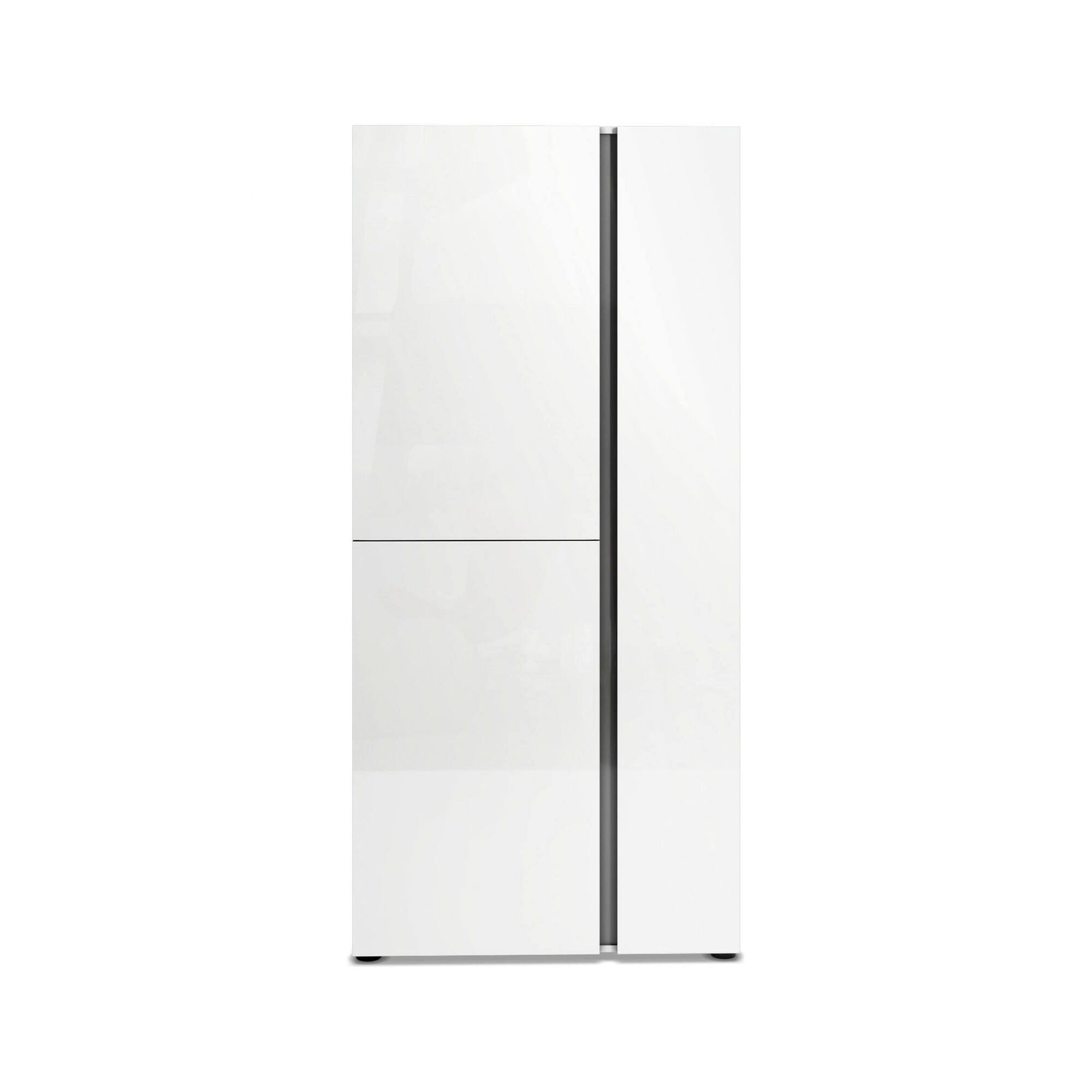 Scarpiera Kinshasa, Mobile portascarpe, Armadio da ingresso multiuso, Mobiletto per calzature, Made in Italy, 91x33h196 cm, Bianco lucido e Antracite