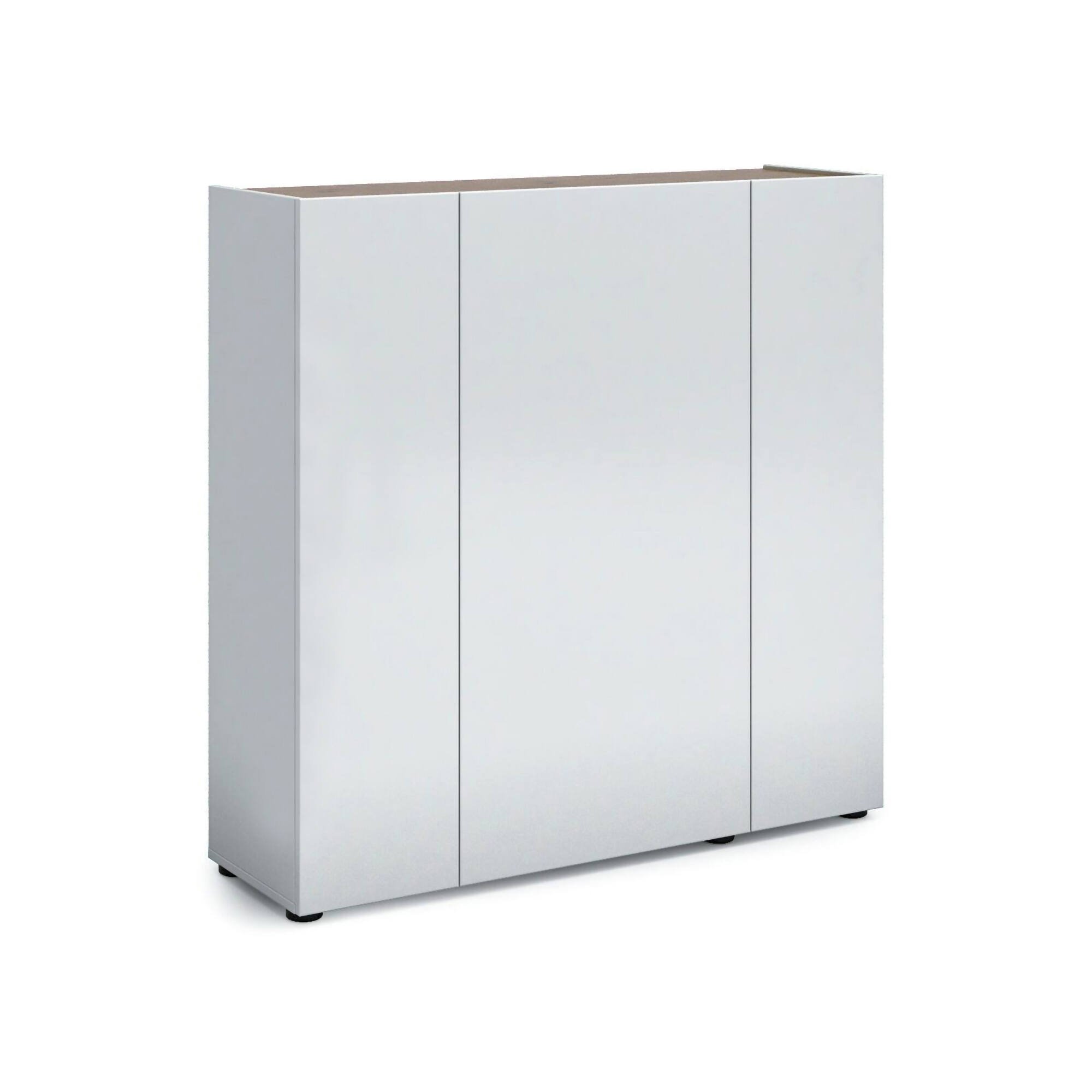 Scarpiera Mbizana, Mobile portascarpe, Armadio da ingresso multiuso, Mobiletto per calzature, Made in Italy, 116x35h115 cm, Bianco lucido e Rovere