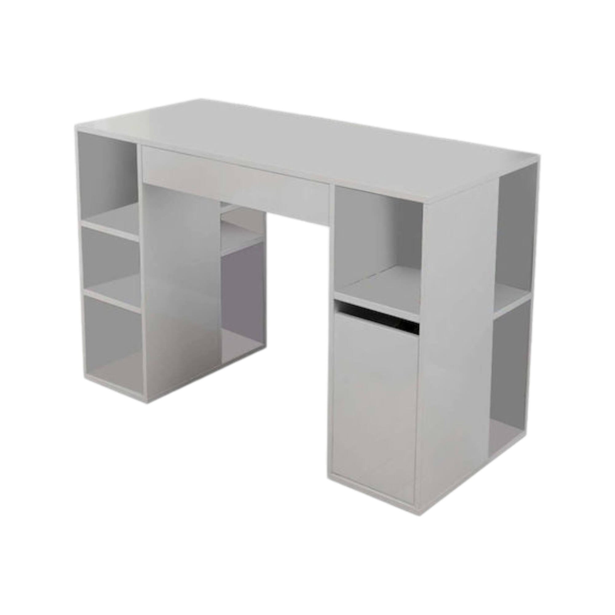 Scrivania Clymene, Scrittoio multiuso, Tavolo per ufficio porta PC, Piano di lavoro, 145x60 h74 cm, Bianco