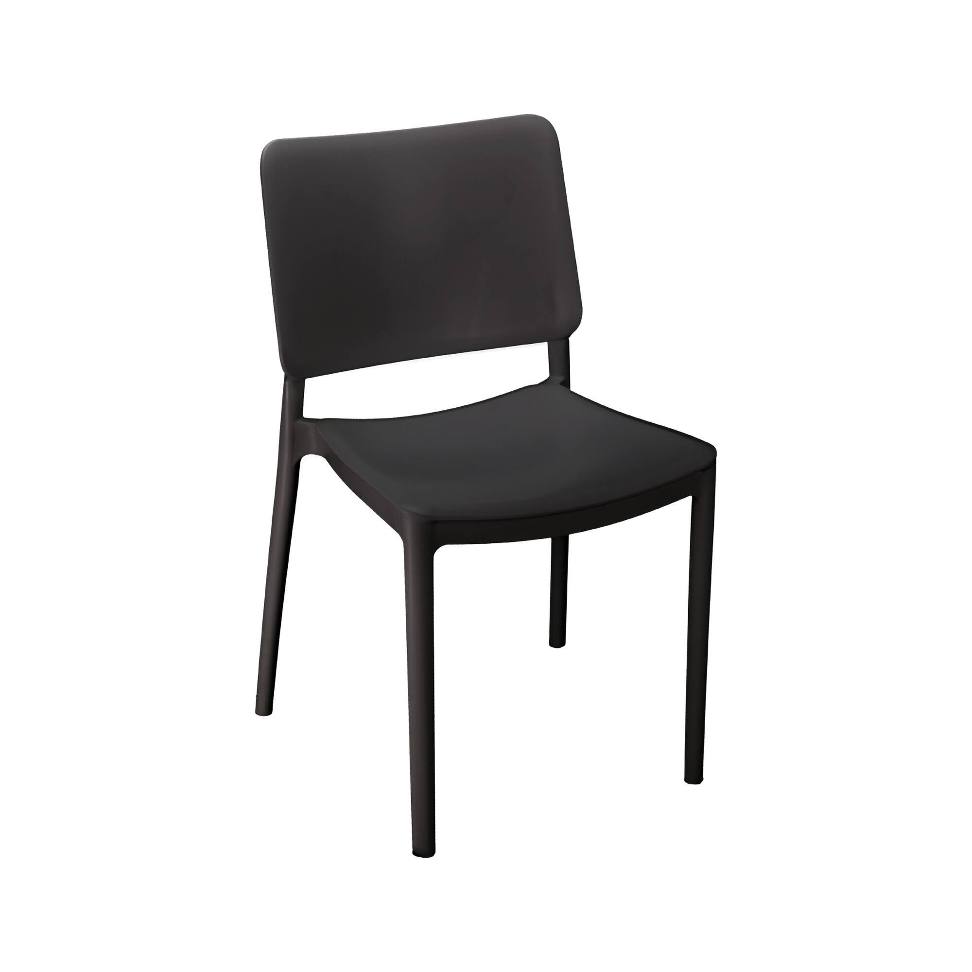 Set di 4 sedie da esterno Fratte, Seggiola da giardino, Seduta outdoor multiuso, Poltrona indoor o outdoor, Made in Italy, 48x48 h81 cm, Antracite