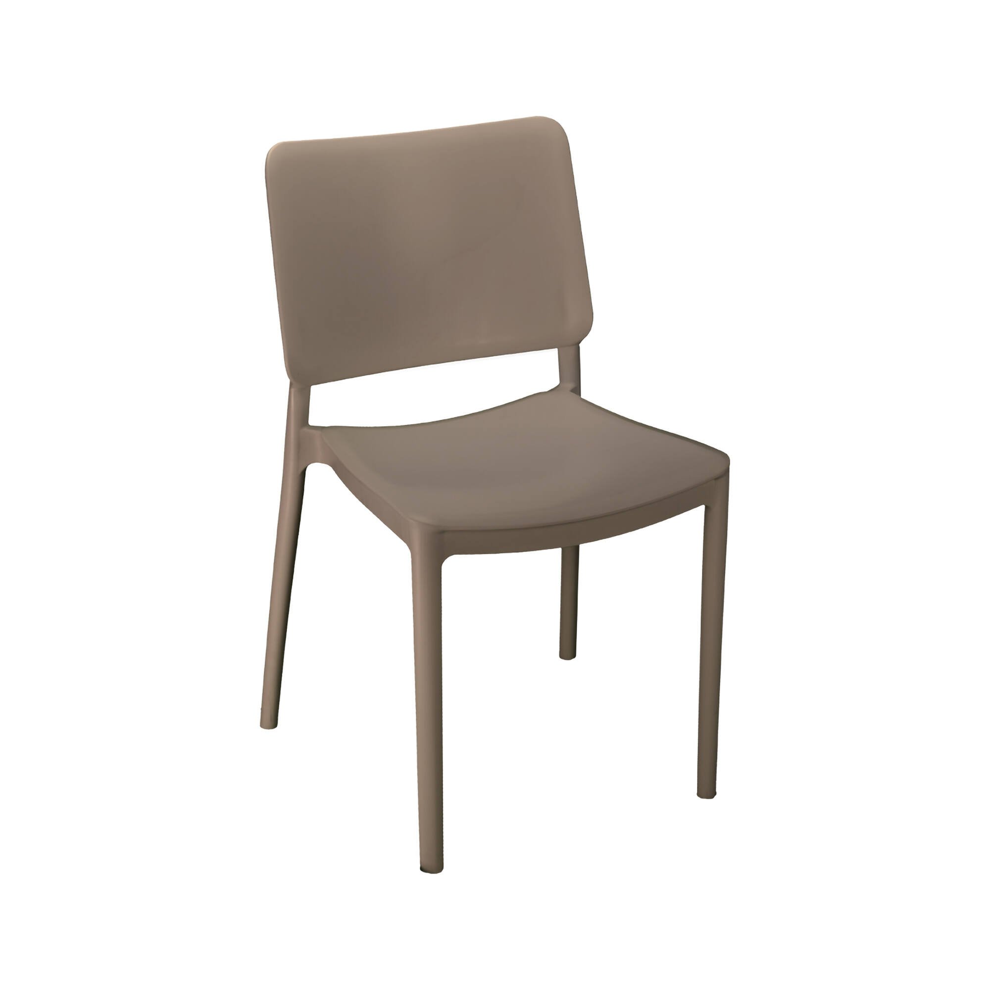 Set di 4 sedie da esterno Fratte, Seggiola da giardino, Seduta outdoor multiuso, Poltrona indoor o outdoor, Made in Italy, 48x48 h81 cm, Tortora