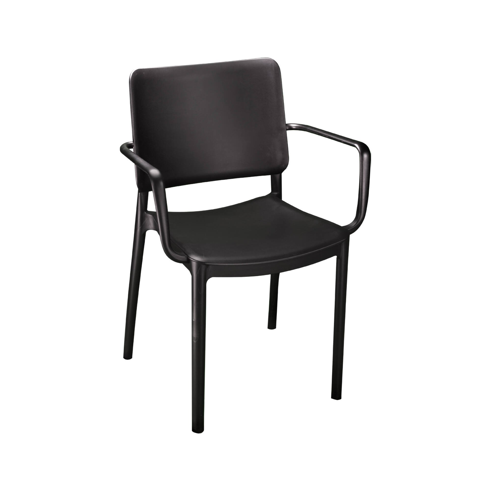 Set di 4 sedie da esterno Lamis, Seggiola da giardino, Seduta outdoor multiuso, Poltrona indoor o outdoor, Made in Italy, 57x48 h81 cm, Antracite