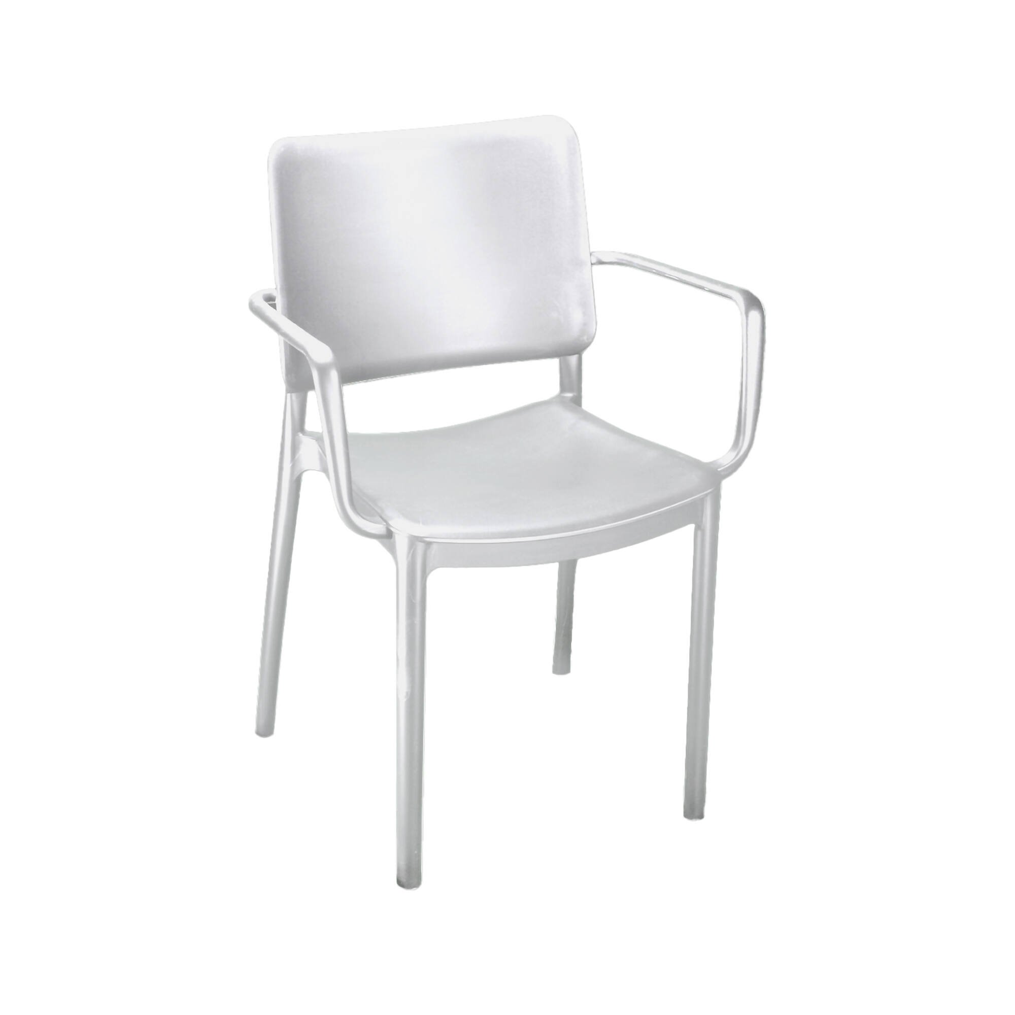 Set di 4 sedie da esterno Lamis, Seggiola da giardino, Seduta outdoor multiuso, Poltrona indoor o outdoor, Made in Italy, 57x48 h81 cm, Bianco