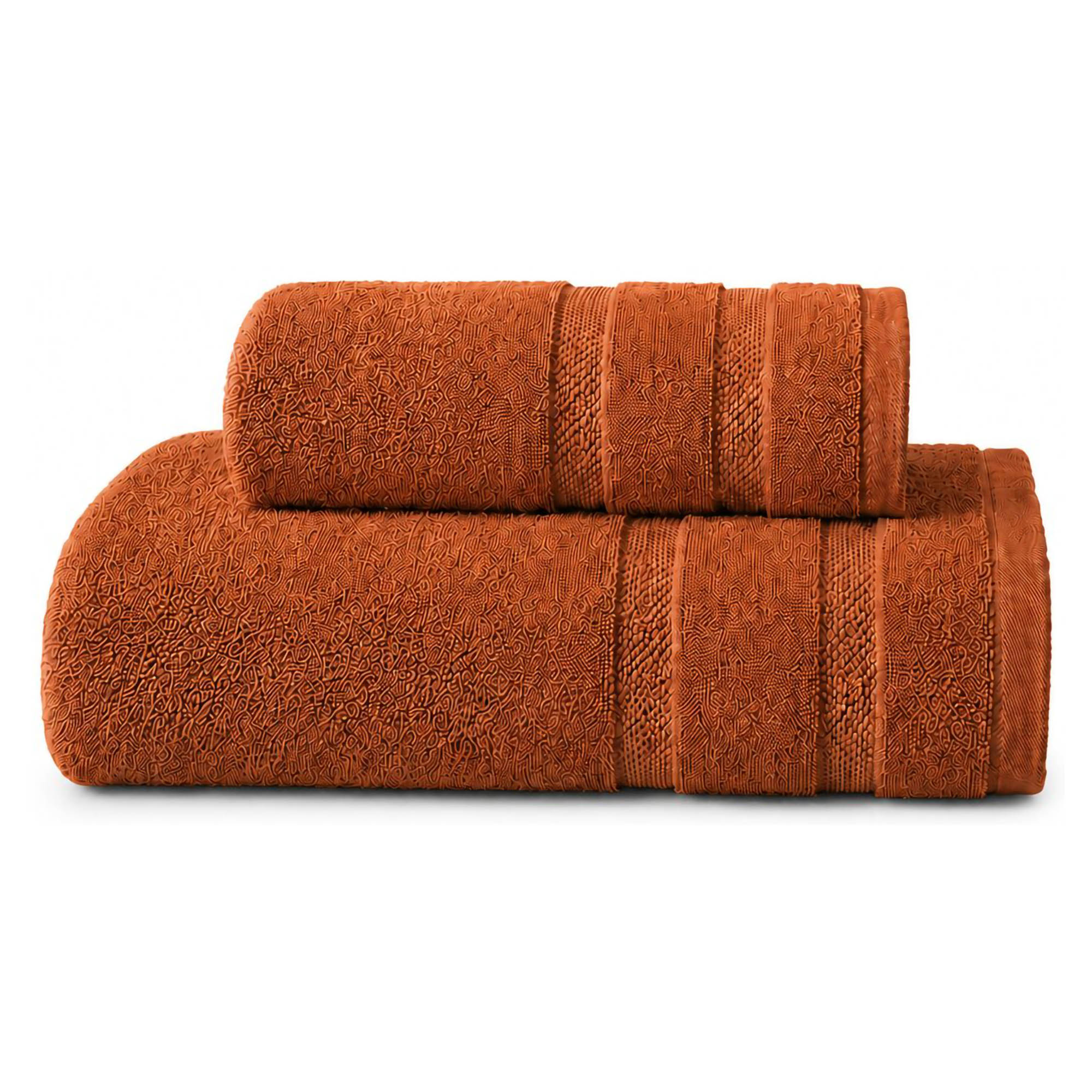 Set di Asciugamani Arancione 100% Cotone Egiziano Pettinato e Mercerizzato set da 2 - Saleneba Luxury