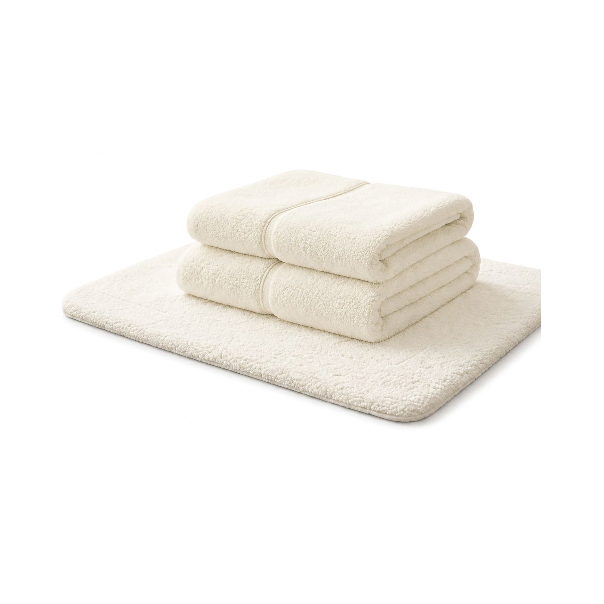 Set di Asciugamani Bianco Avorio 100% Puro Cotone set da 2 - Sanenere Luxury