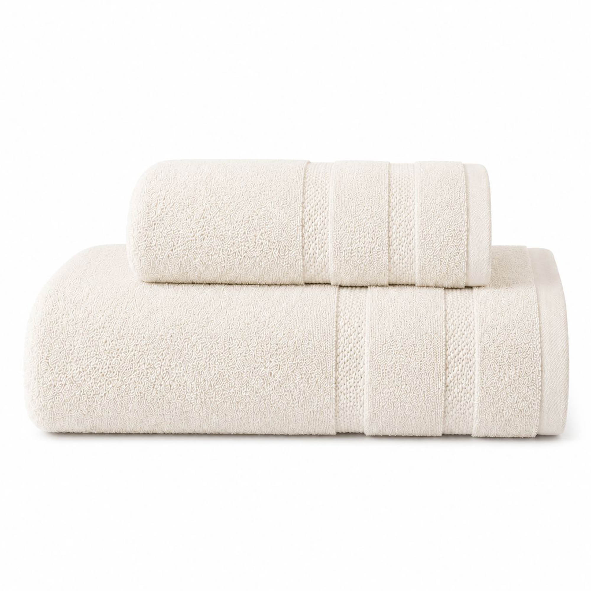 Set di Asciugamani Bianco Crema 100% Cotone Egiziano Pettinato e Mercerizzato set da 15 - Saleneba Luxury