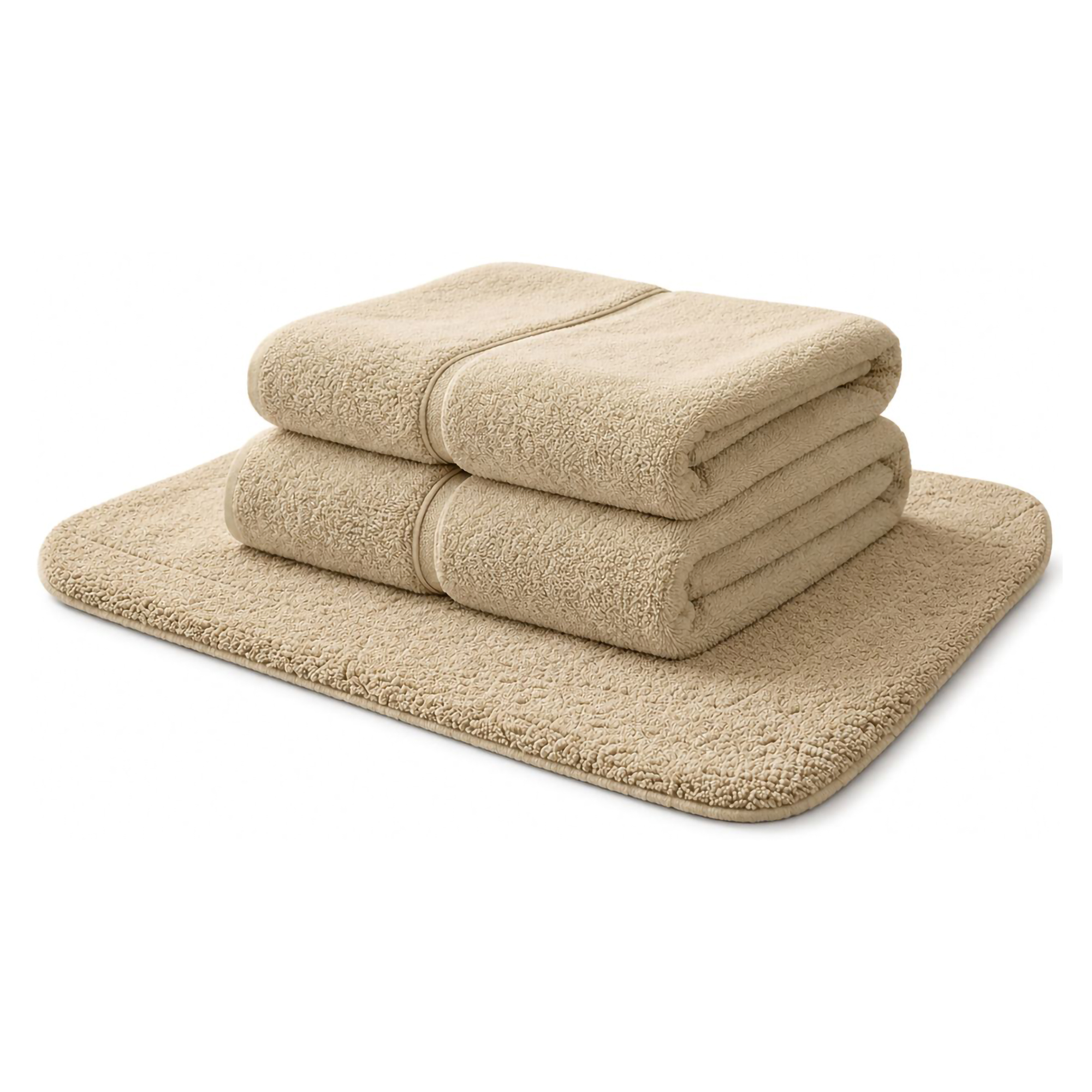 Set di Asciugamani Bianco Crema 100% Puro Cotone set da 2 - Sanenere Luxury