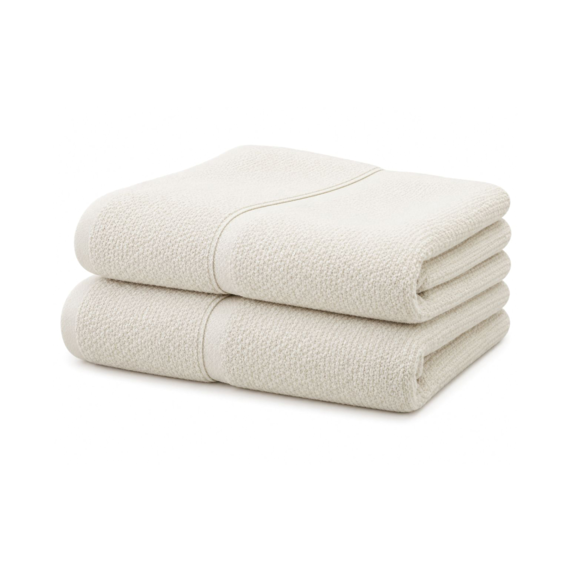 Set di Asciugamani Bianco Panna 100% Puro Cotone set da 2 - Sanonefa Luxury
