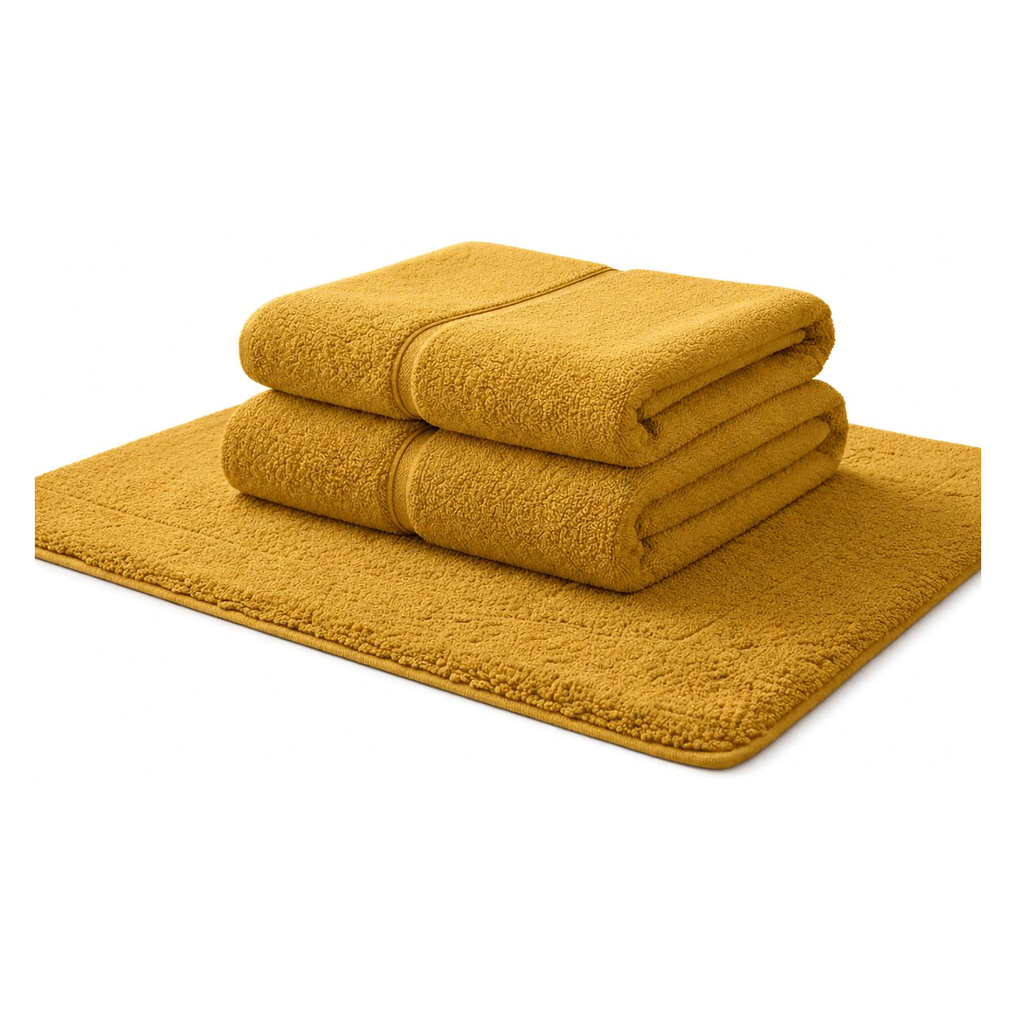 Set di Asciugamani Giallo Senape 100% Puro Cotone set da 2 - Sanenere Luxury