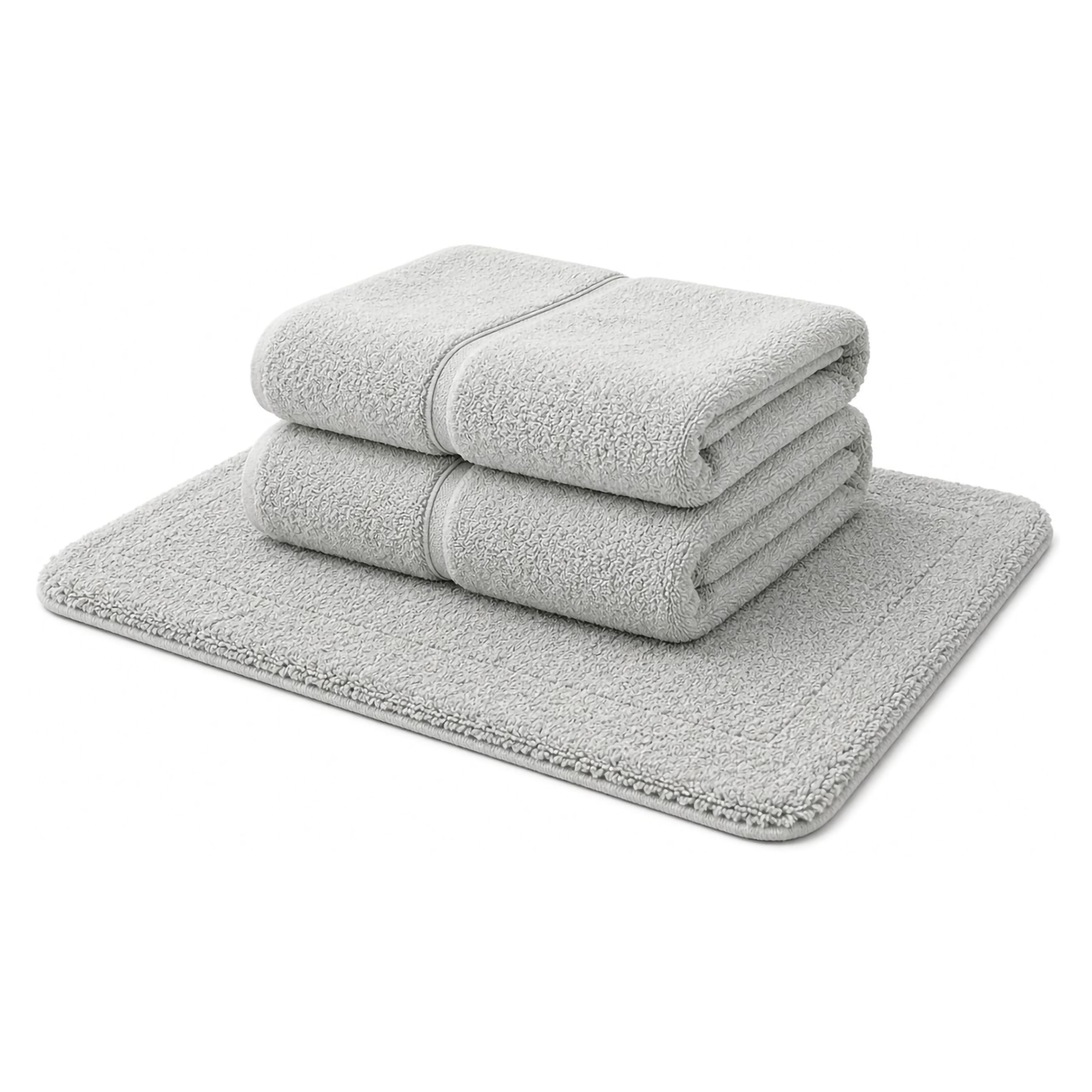 Set di Asciugamani Grigio Pietra 100% Puro Cotone set da 2 - Sanenere Luxury