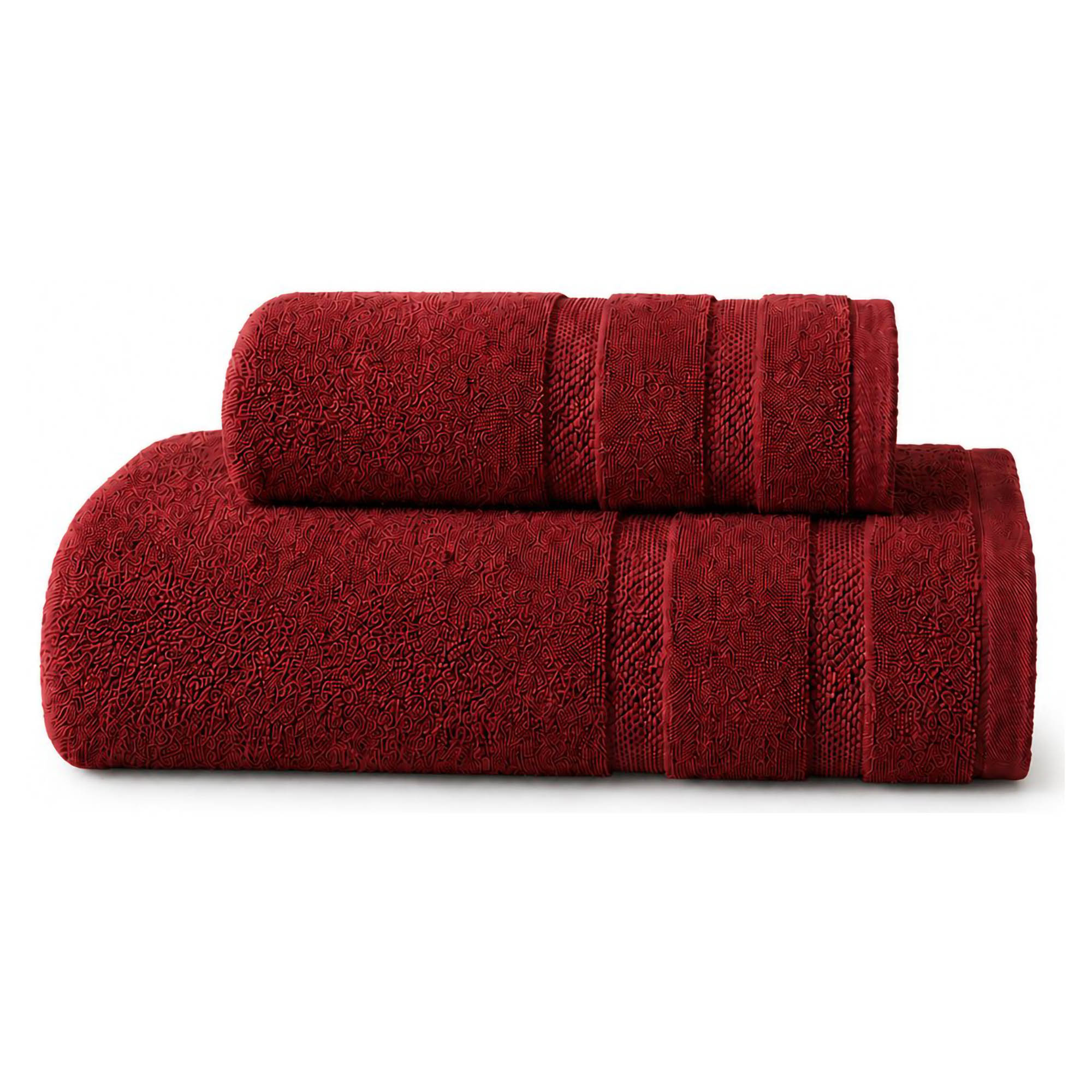 Set di Asciugamani Rosso Porpora 100% Cotone Egiziano Pettinato e Mercerizzato set da 3 - Saleneba Luxury