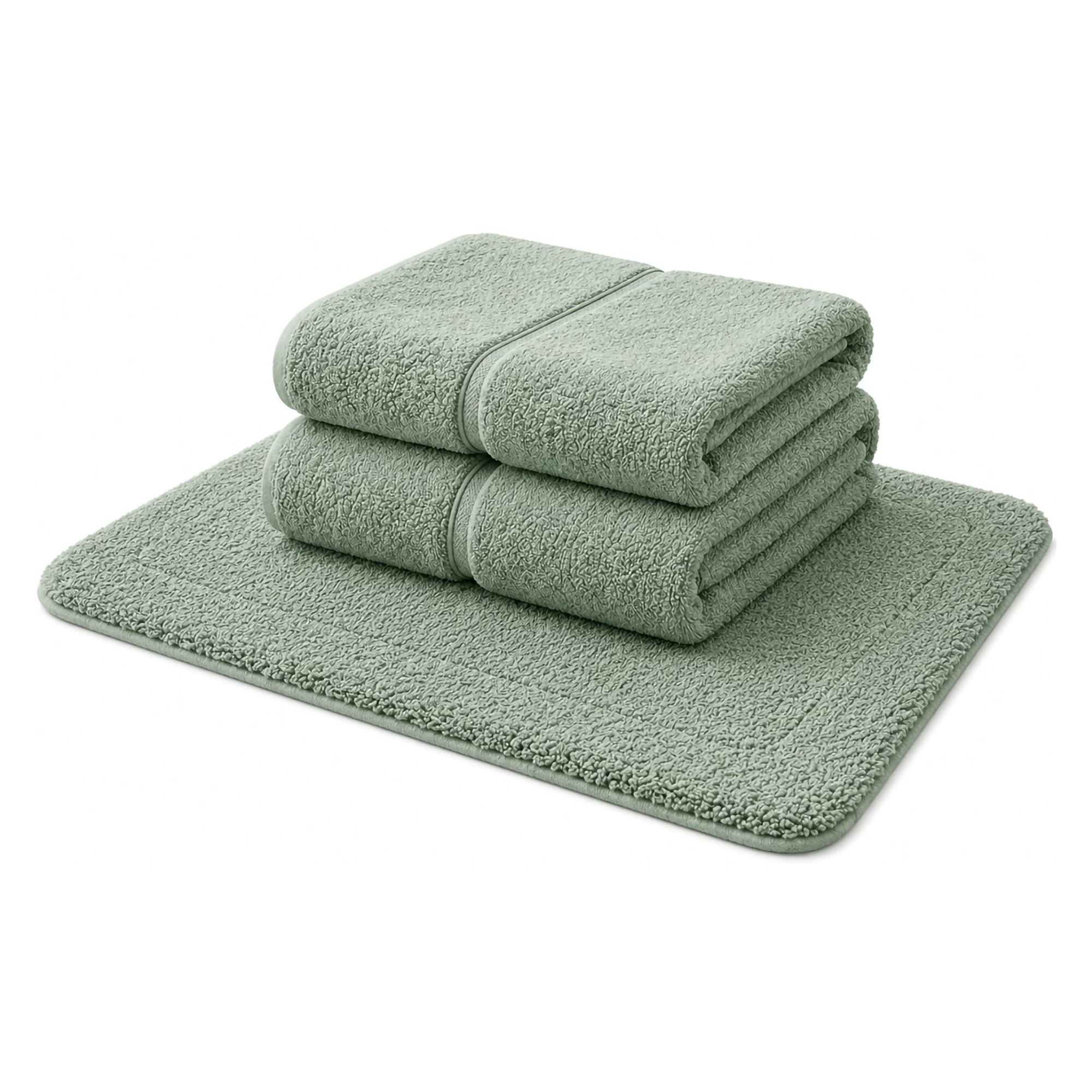 Set di Asciugamani Verde Menta 100% Puro Cotone set da 2 - Sanenere Luxury