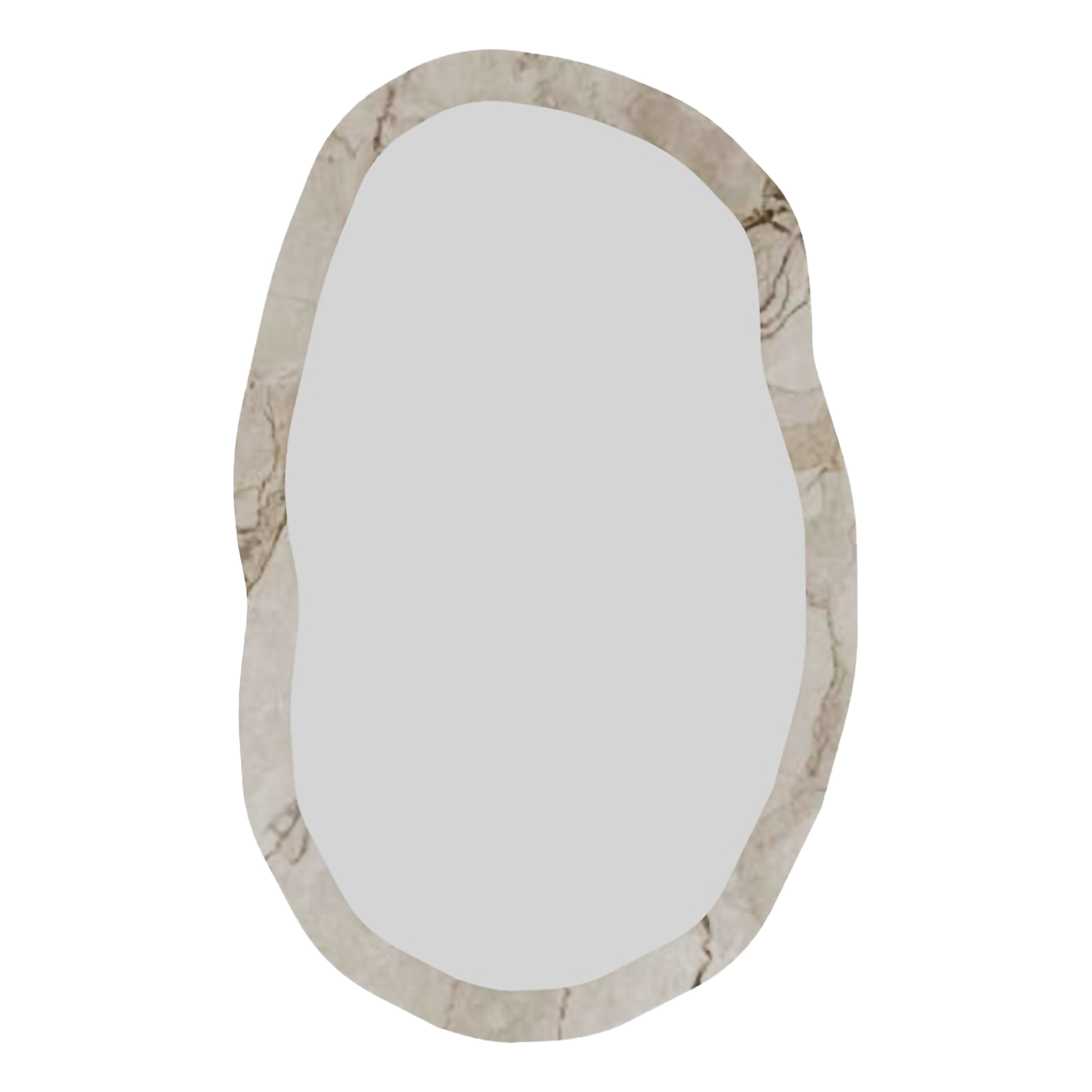 Specchio Bianco Marmo Trasparente Forma Ovale Tipologia a Parete 52x86h cm, Colore Struttura Trasparente - Tromello