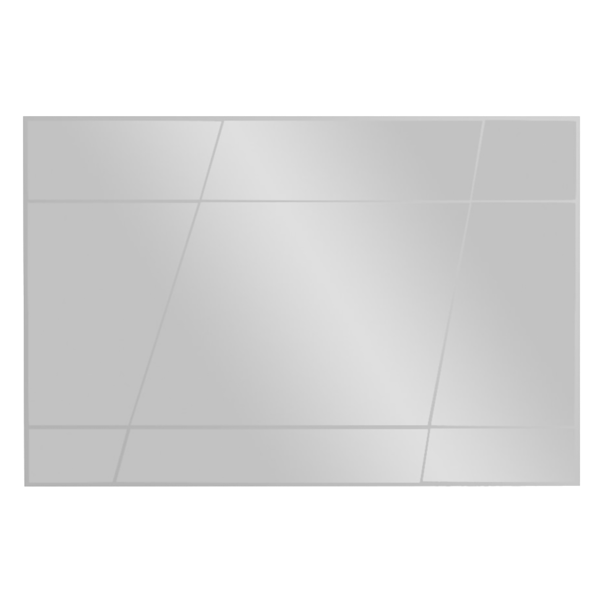 Specchio Bianco Trasparente Dettagli Geometrici Forma Rettangolare 50x75h cm, Tipologia a Parete - Agliano