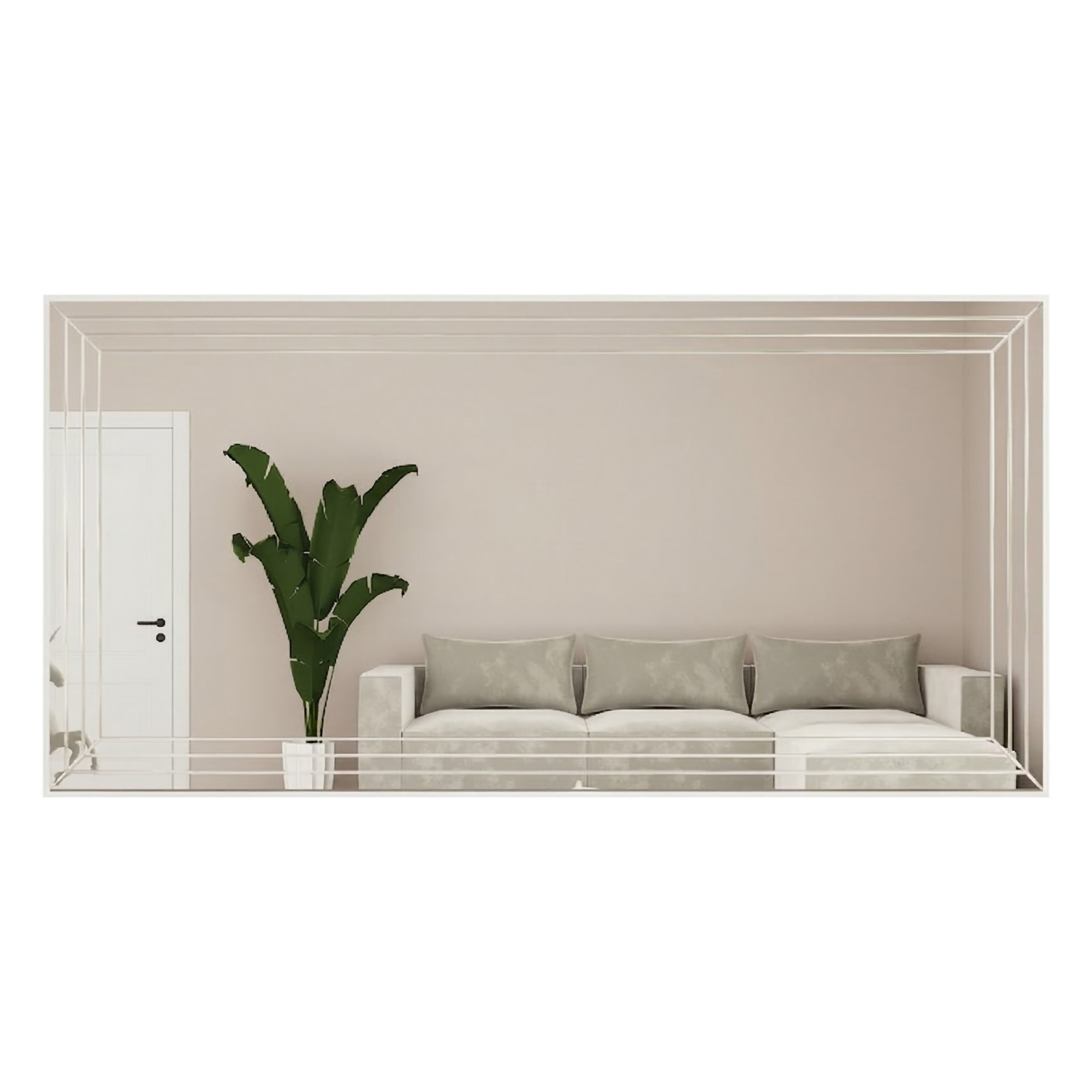 Specchio Bianco Trasparente Forma Rettangolare Tipologia a Parete 60x120h cm, Colore Struttura Trasparente - Roure