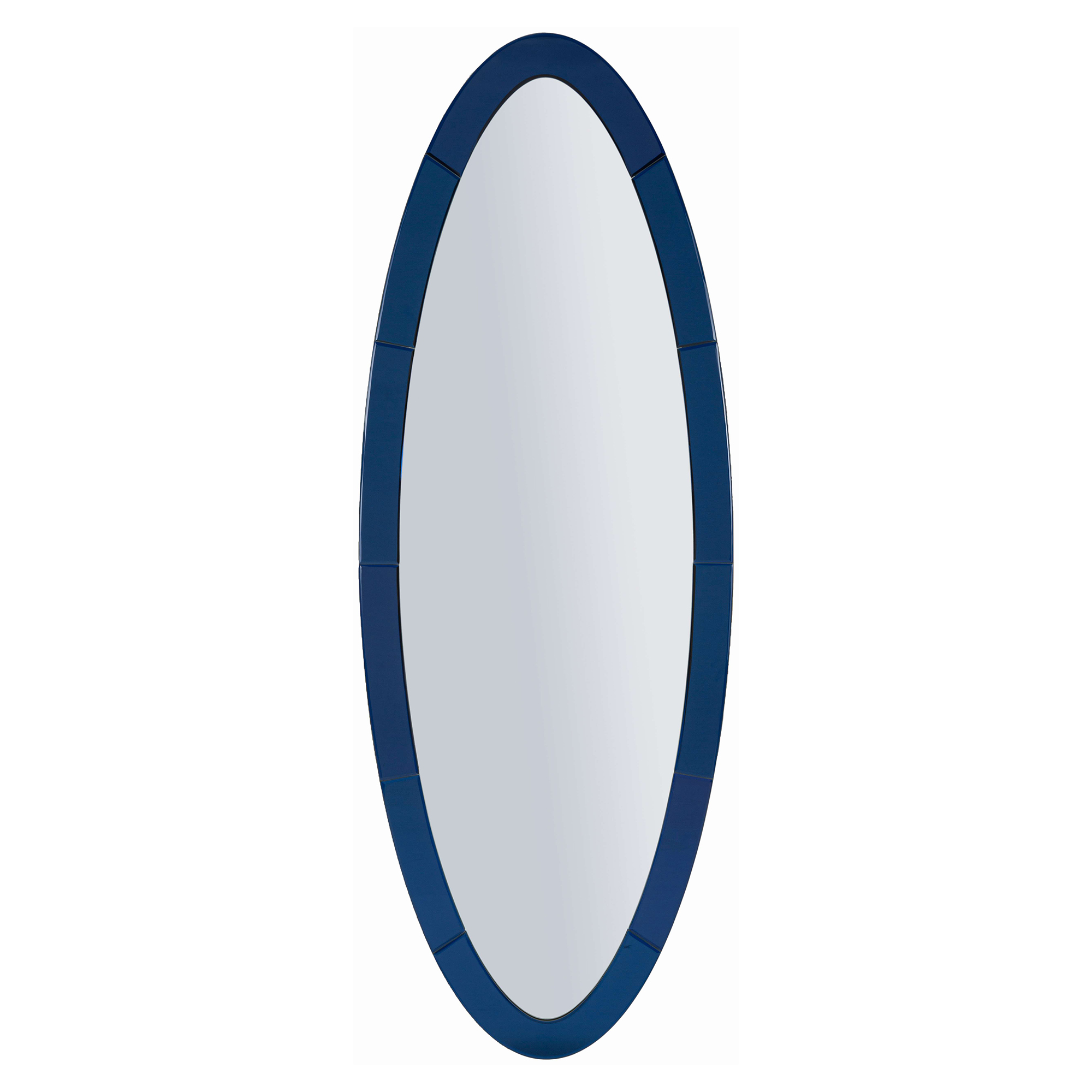 Specchio blu Trasparente Forma Ovale Tipologia a Parete 55x150h cm, Colore Struttura Trasparente - Trakai