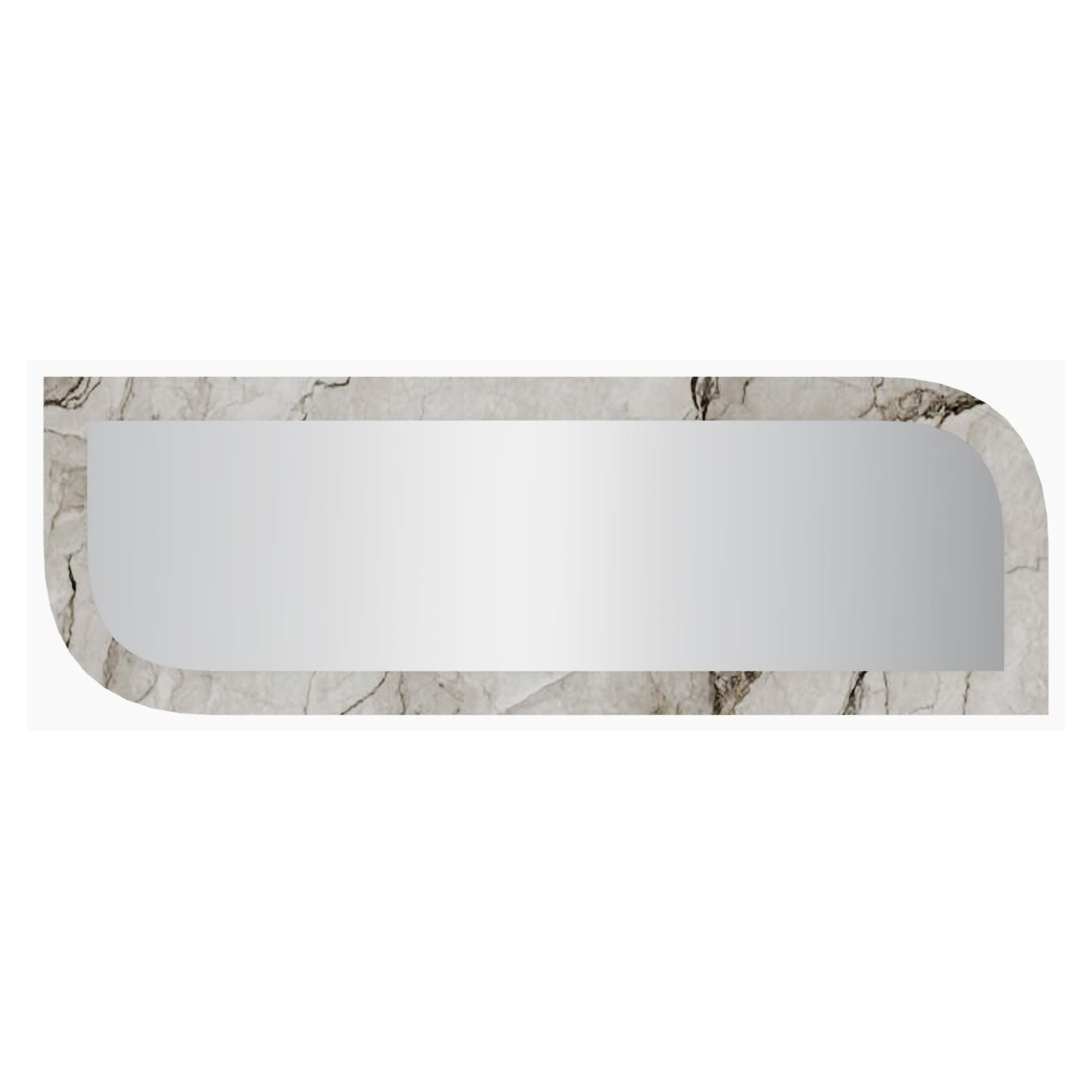Specchio Grigio Marmo Trasparente Forma Rettangolare Tipologia a Parete 120x40h cm, Colore Struttura Trasparente - Grana