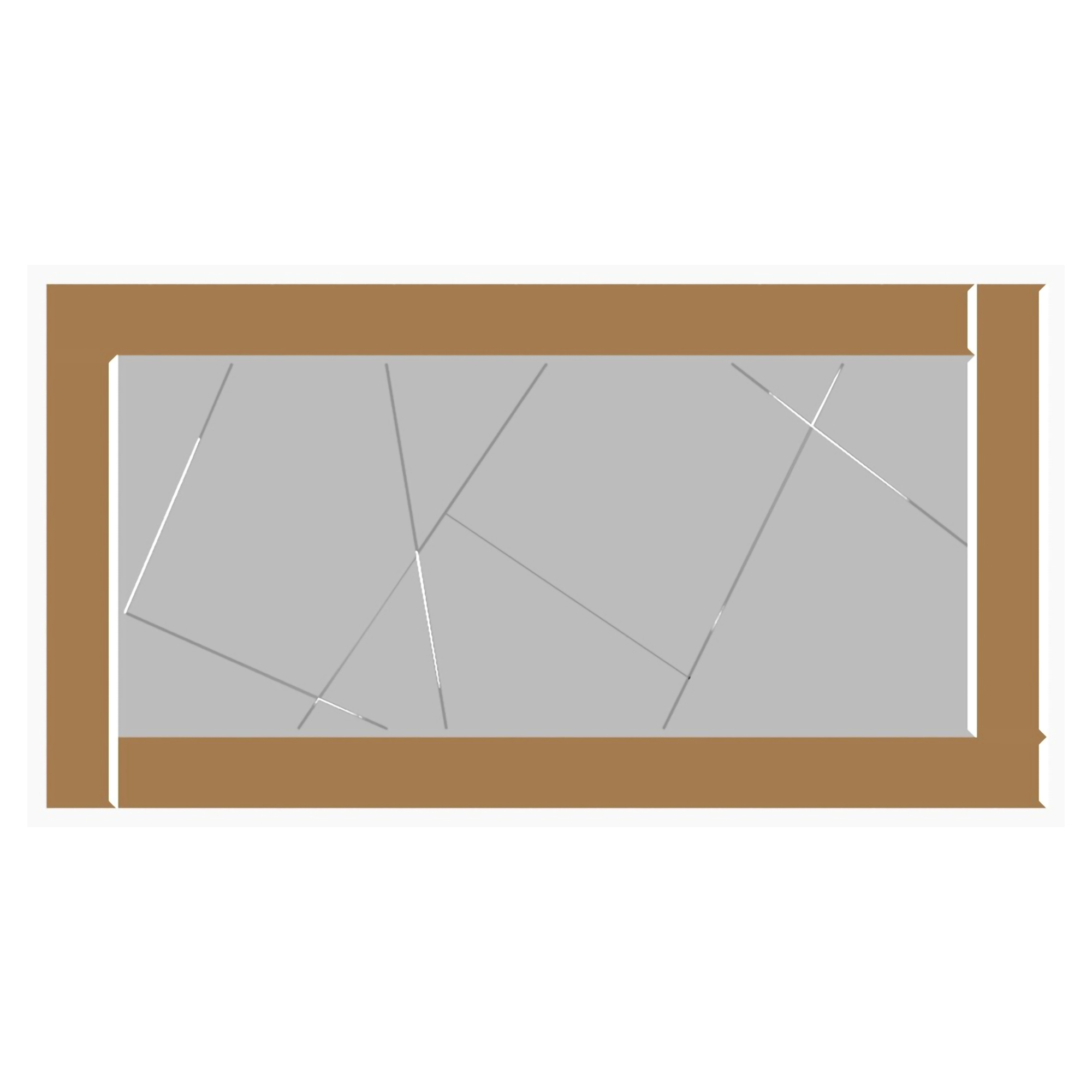 Specchio Marrone Bronzo Trasparente Dettagli Geometrici Forma Rettangolare 120x60h cm, Colore Struttura Trasparente - Ovaro