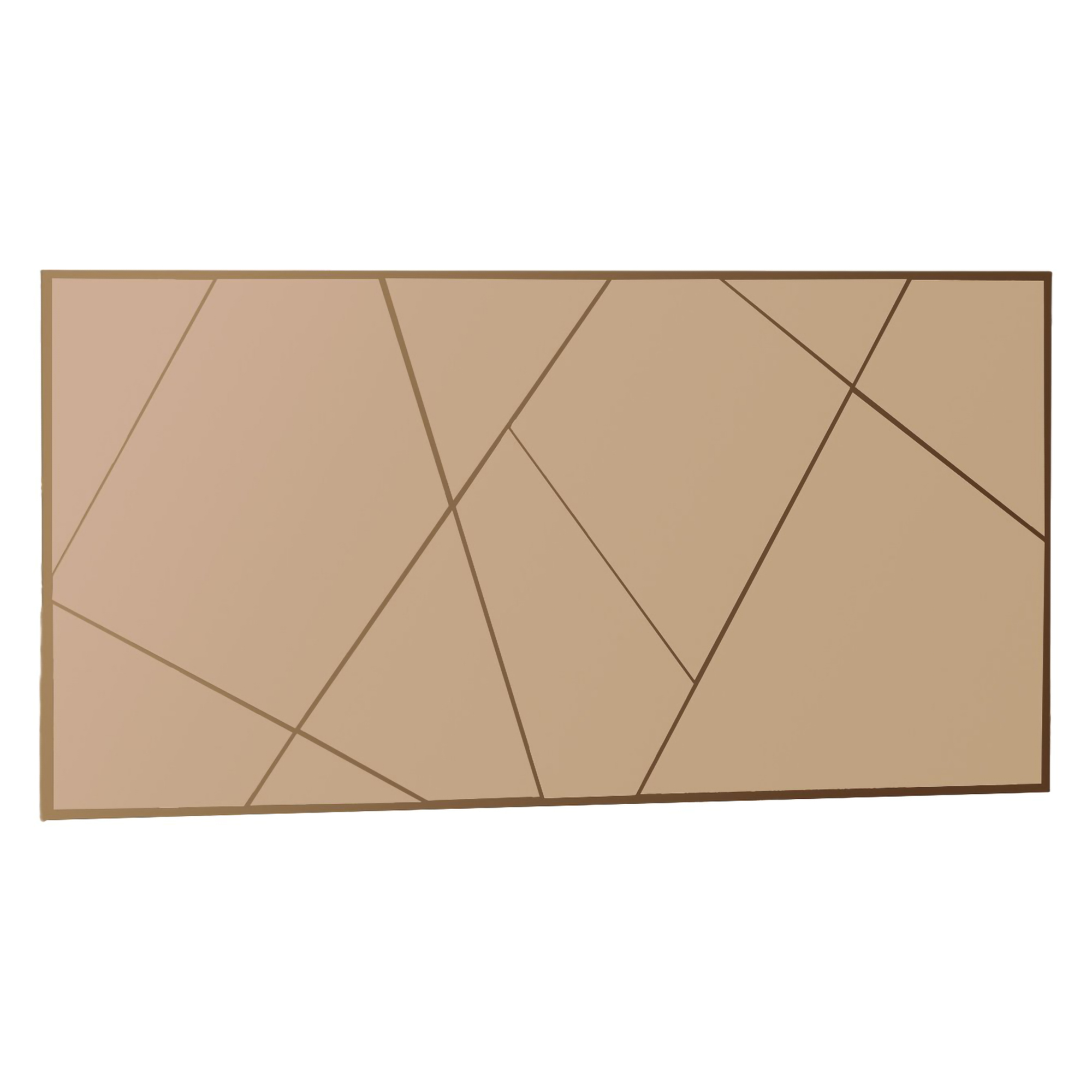 Specchio Marrone Bronzo Trasparente Dettagli Geometrici Forma Rettangolare 60x120h cm, Colore Struttura Trasparente - Tigliole