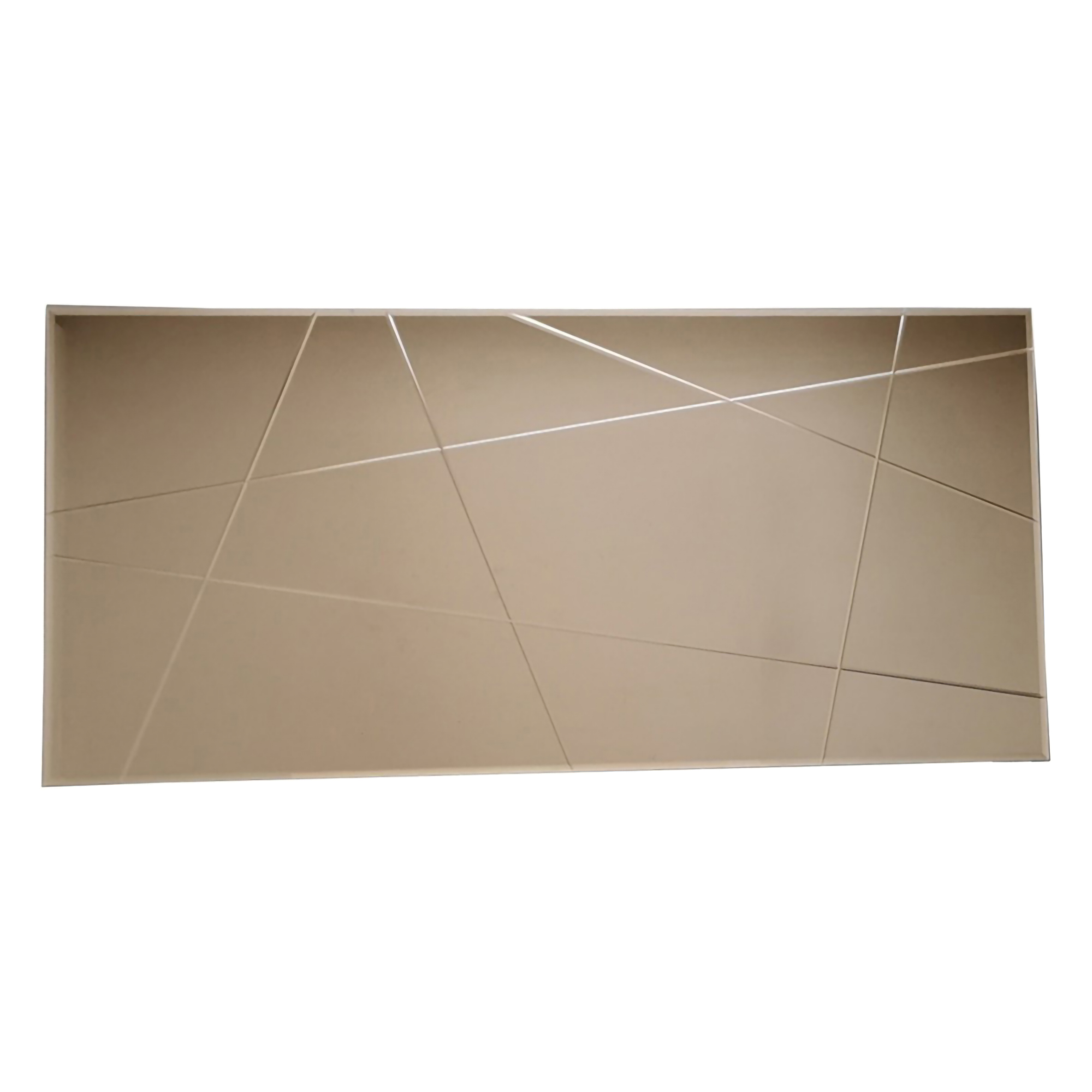 Specchio Marrone Bronzo Trasparente Dettagli Geometrici Forma Rettangolare 62x130h cm, Colore Struttura Trasparente - Salve