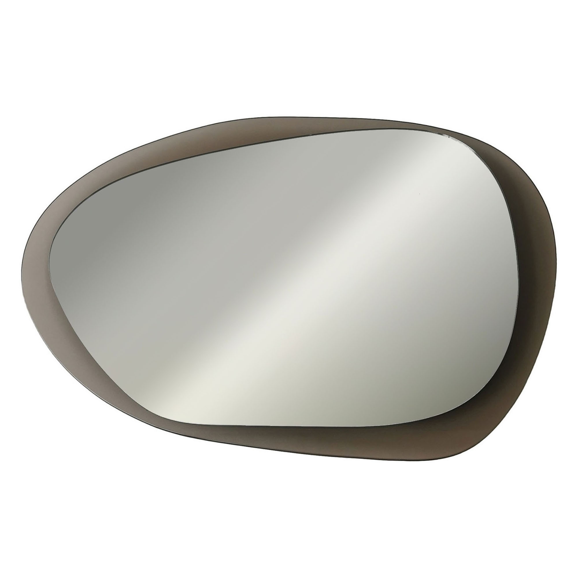Specchio Marrone Bronzo Trasparente Forma Ovale Tipologia a Parete 75x55h cm, Colore Struttura Trasparente - Curti