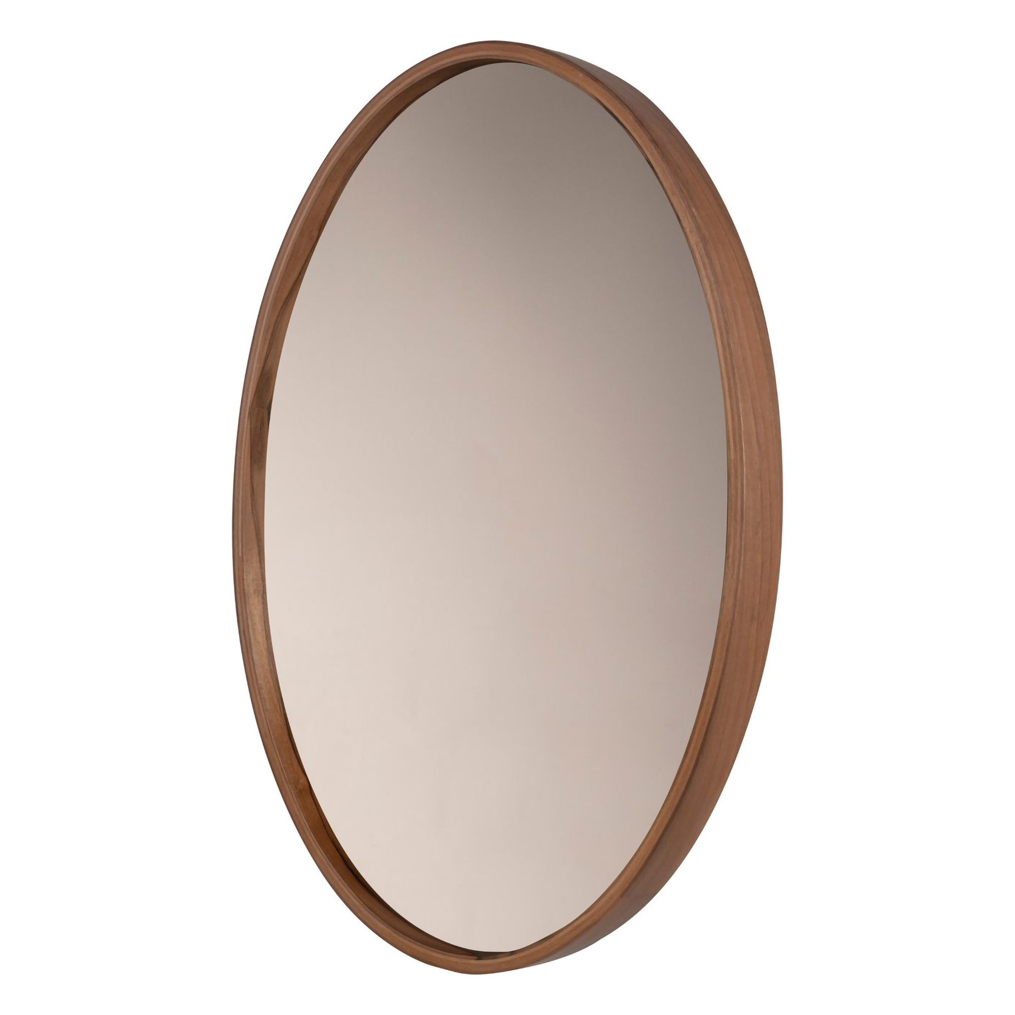 Specchio Marrone Noce Trasparente Forma Ovale Tipologia a Parete 45x60h cm, Colore Struttura Trasparente - Erbusco