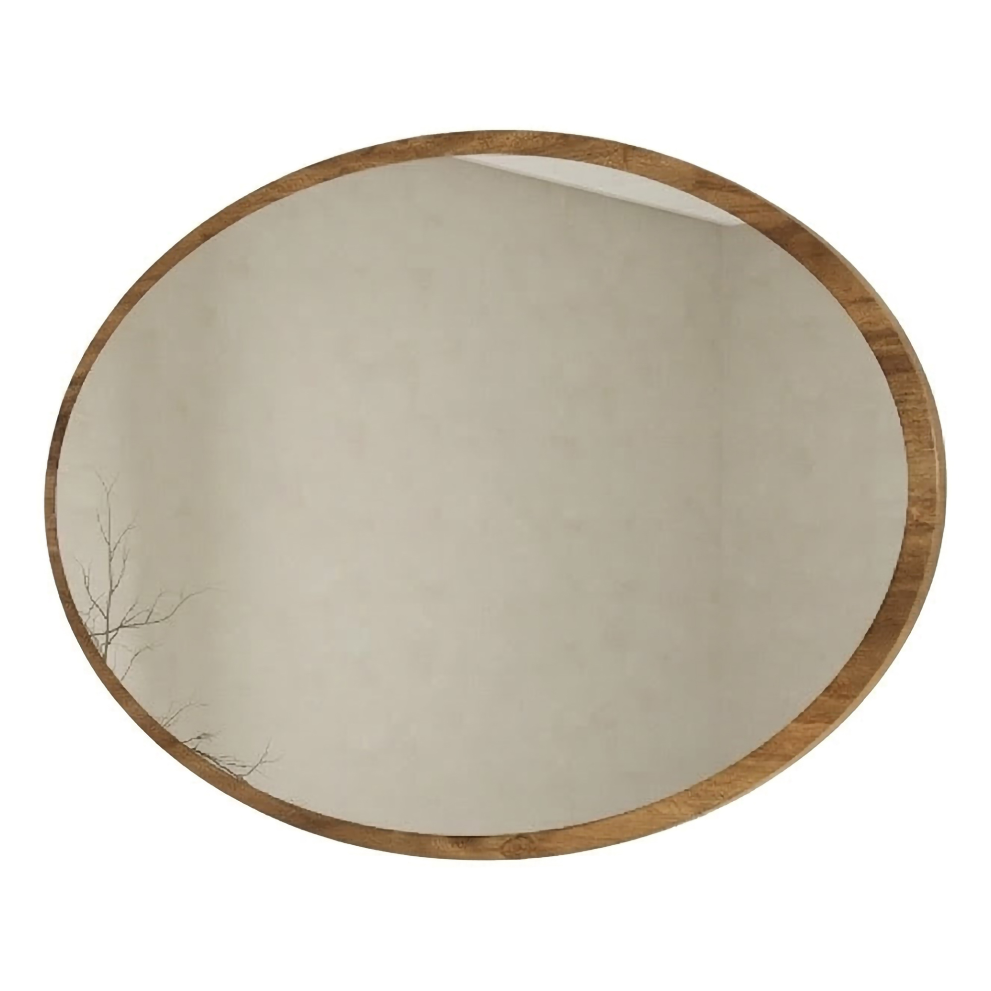 Specchio Marrone Noce Trasparente Forma Ovale Tipologia a Parete 60x90h cm, Colore Struttura Trasparente - Trens