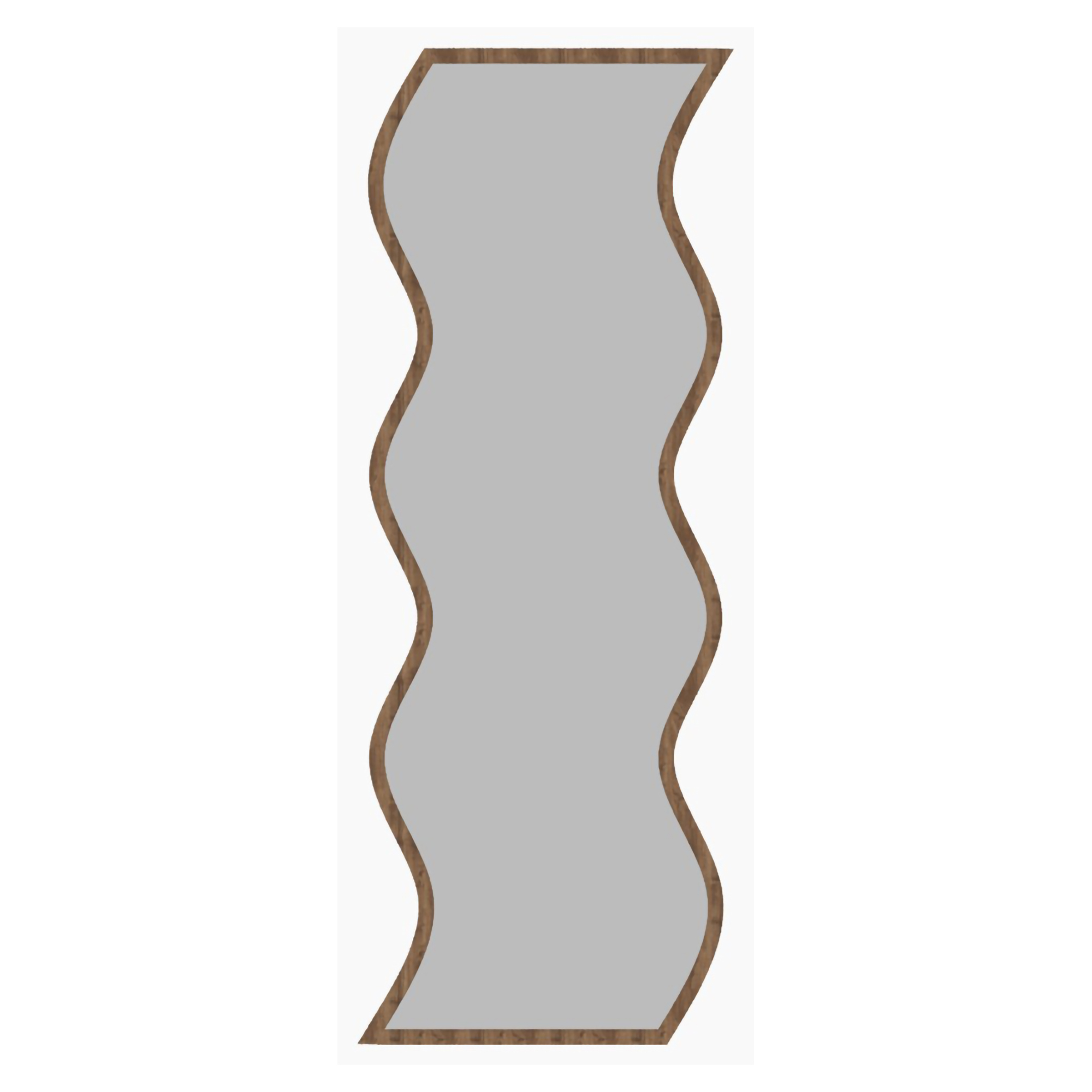 Specchio Marrone Noce Trasparente Forma Rettangolare Tipologia a Parete 40x120h cm, Colore Struttura Trasparente - Metonoka