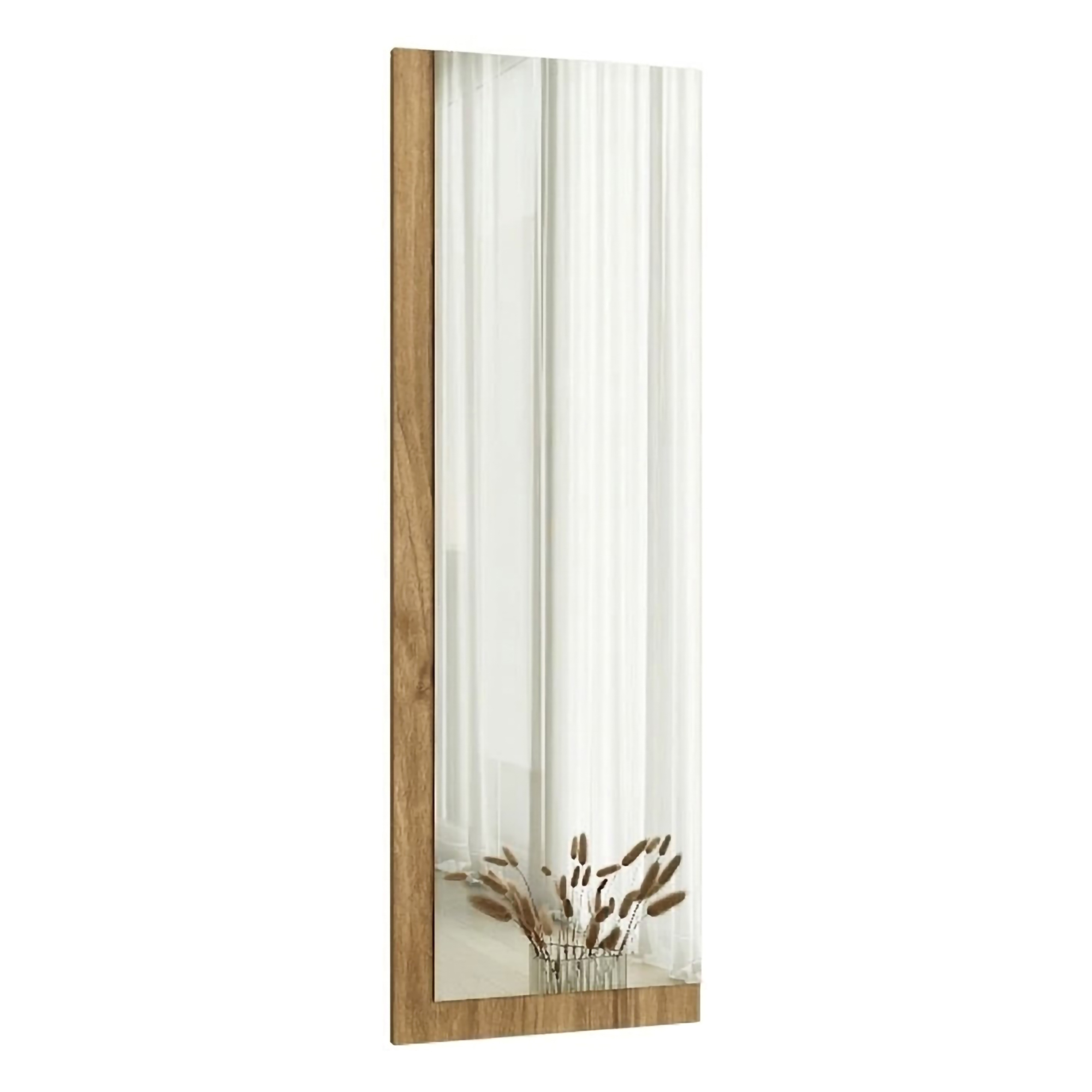 Specchio Marrone Noce Trasparente Forma Rettangolare Tipologia a Parete 40x120h cm, Colore Struttura Trasparente - Solbiate