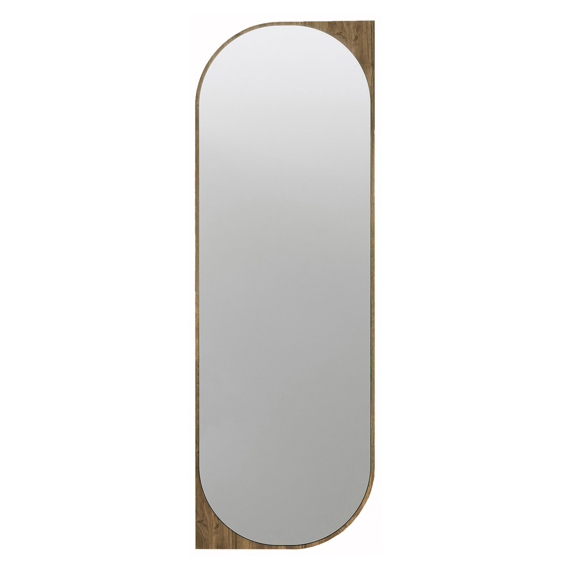 Specchio Marrone Noce Trasparente Forma Rettangolare Tipologia a Parete 52x152h cm, Colore Struttura Trasparente - Burgio
