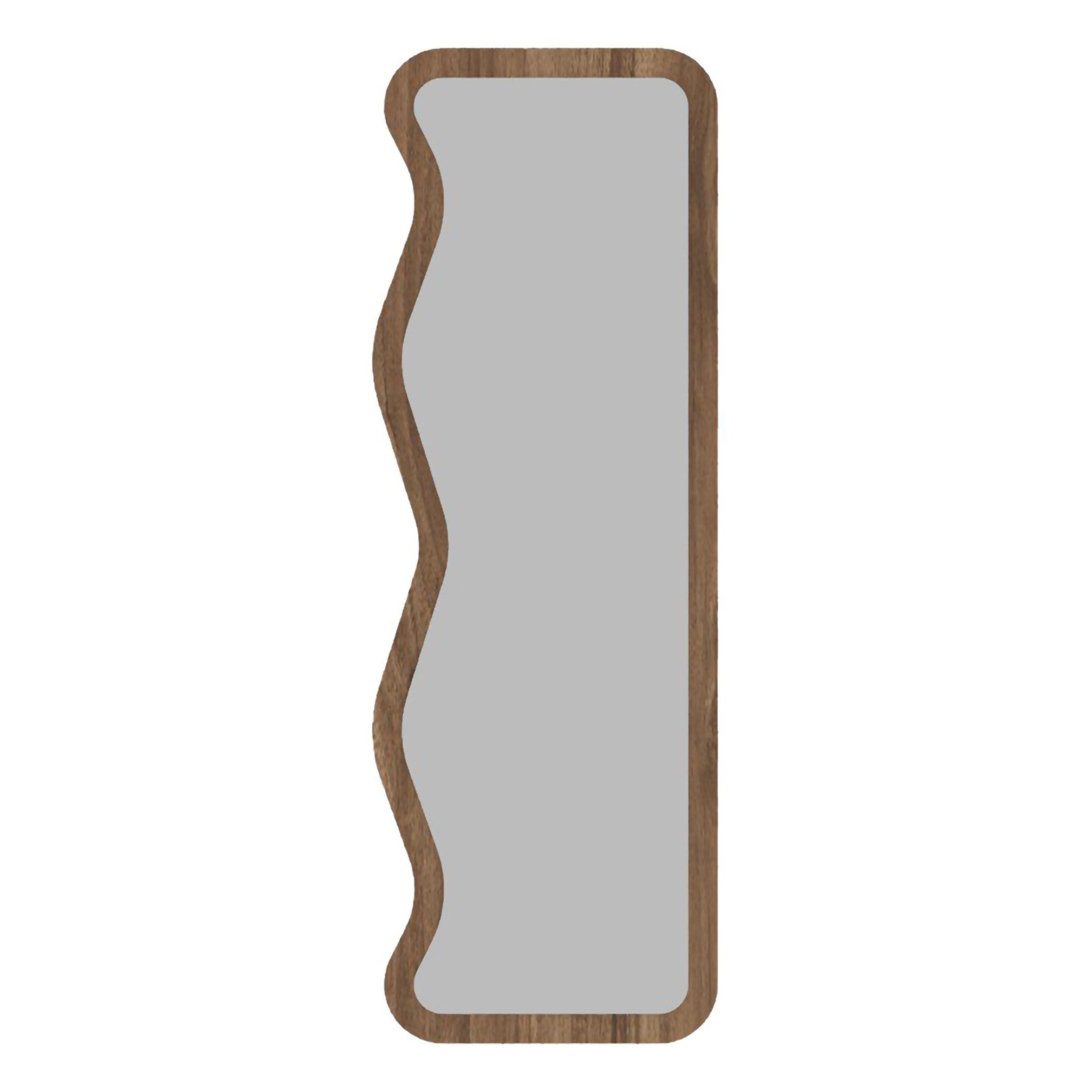 Specchio Marrone Noce Trasparente Forma Rettangolare Tipologia a Terra 50x160h cm, Colore Struttura Trasparente - Bissonen