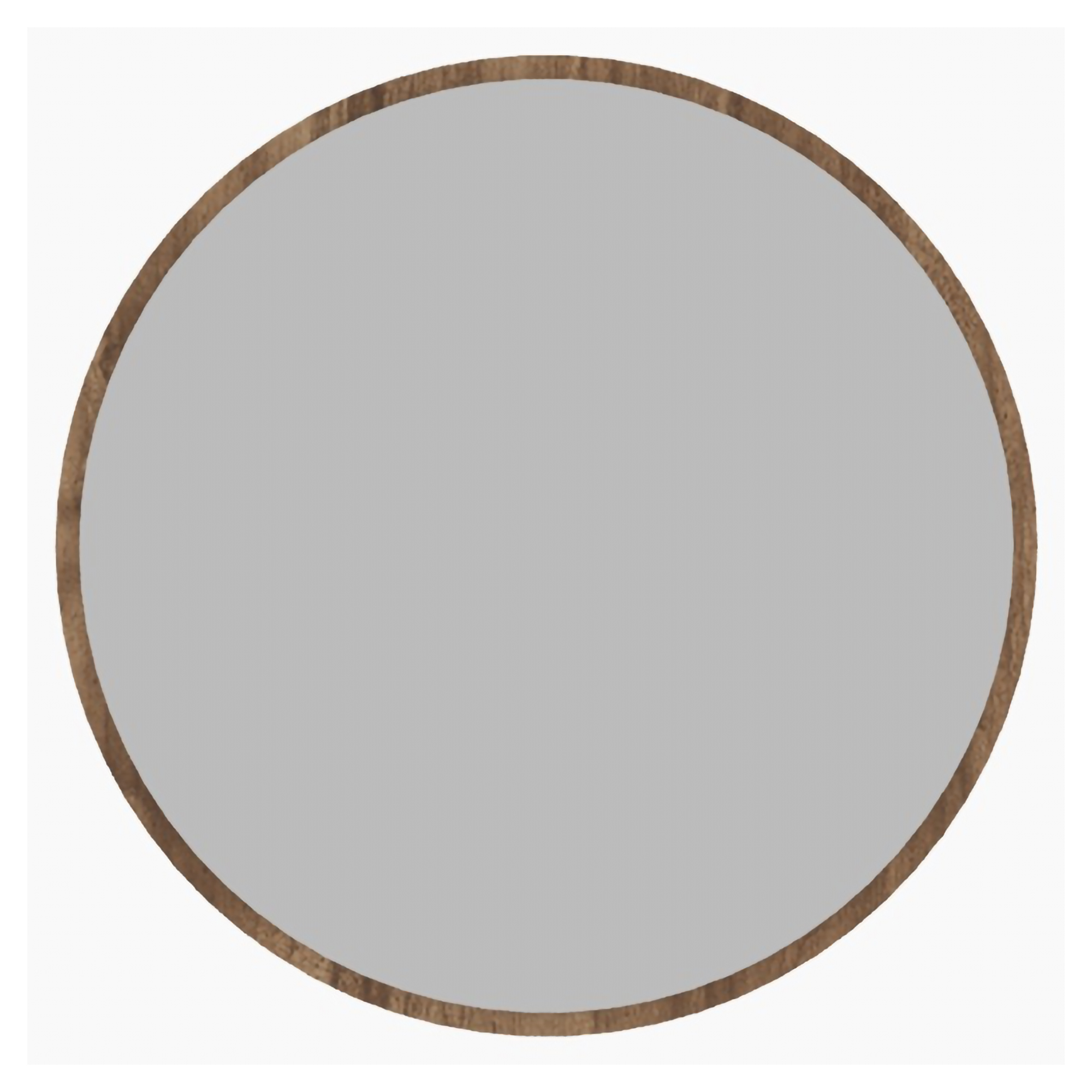 Specchio Marrone Noce Trasparente Forma Rotondo Tipologia a Parete 60x60h cm, Colore Struttura Trasparente - Plati